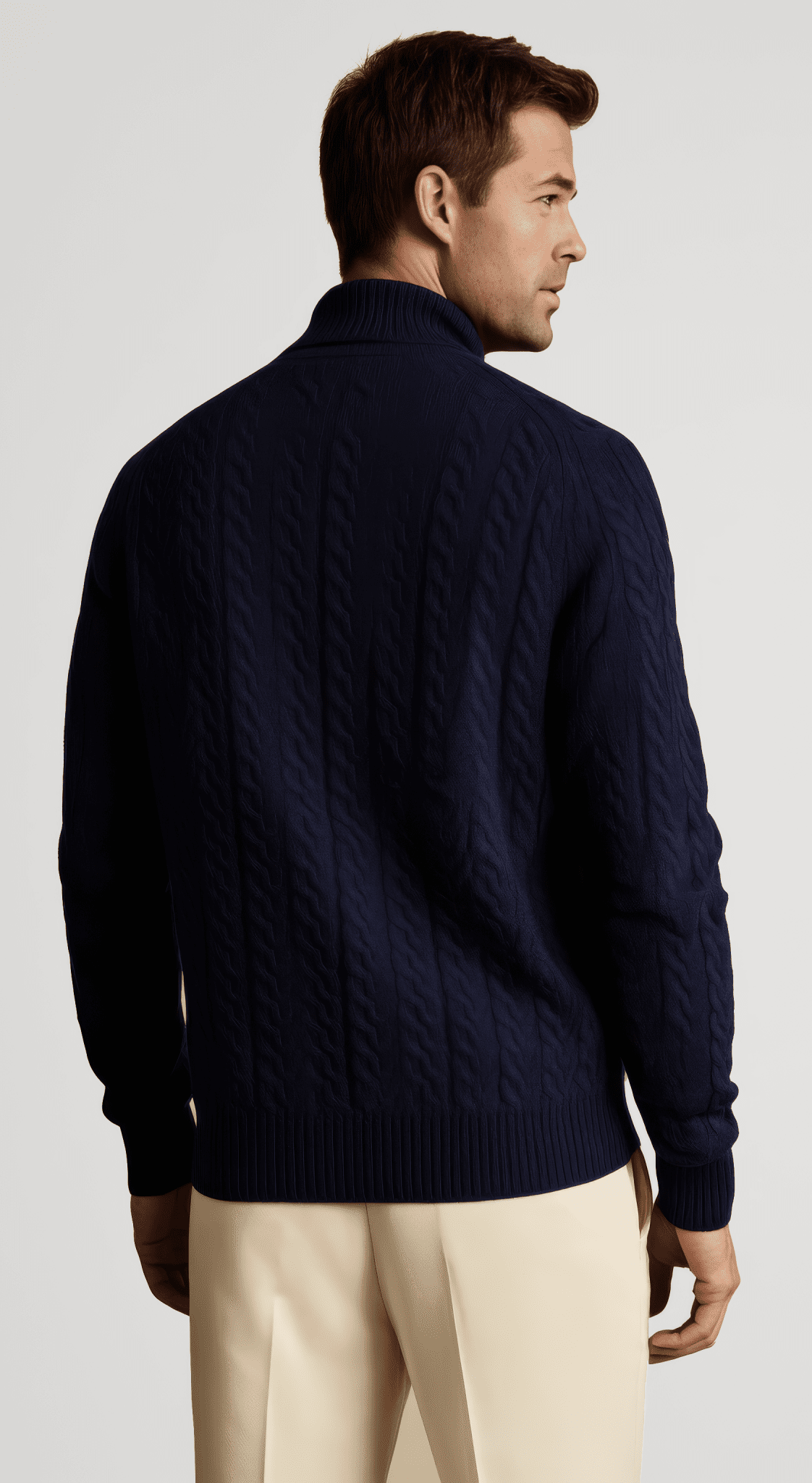 Stonebrook Studio - StonebrookStudio | Men’s Jacquard Mock - Neck Half - Zip Sweater