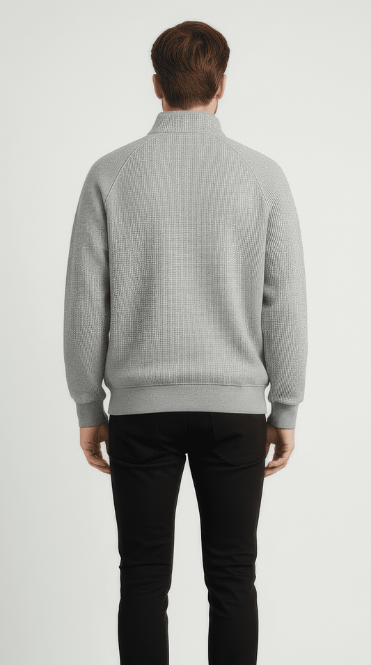 Stonebrook Studio - StonebrookStudio | Men’s Thick Grey Cotton Turtleneck – Cozy Winter Sweatshirt