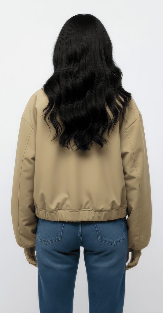 Stonebrook Studio - StonebrookStudio | Women's Cropped Zip Jacket - Trendy Light Outerwear