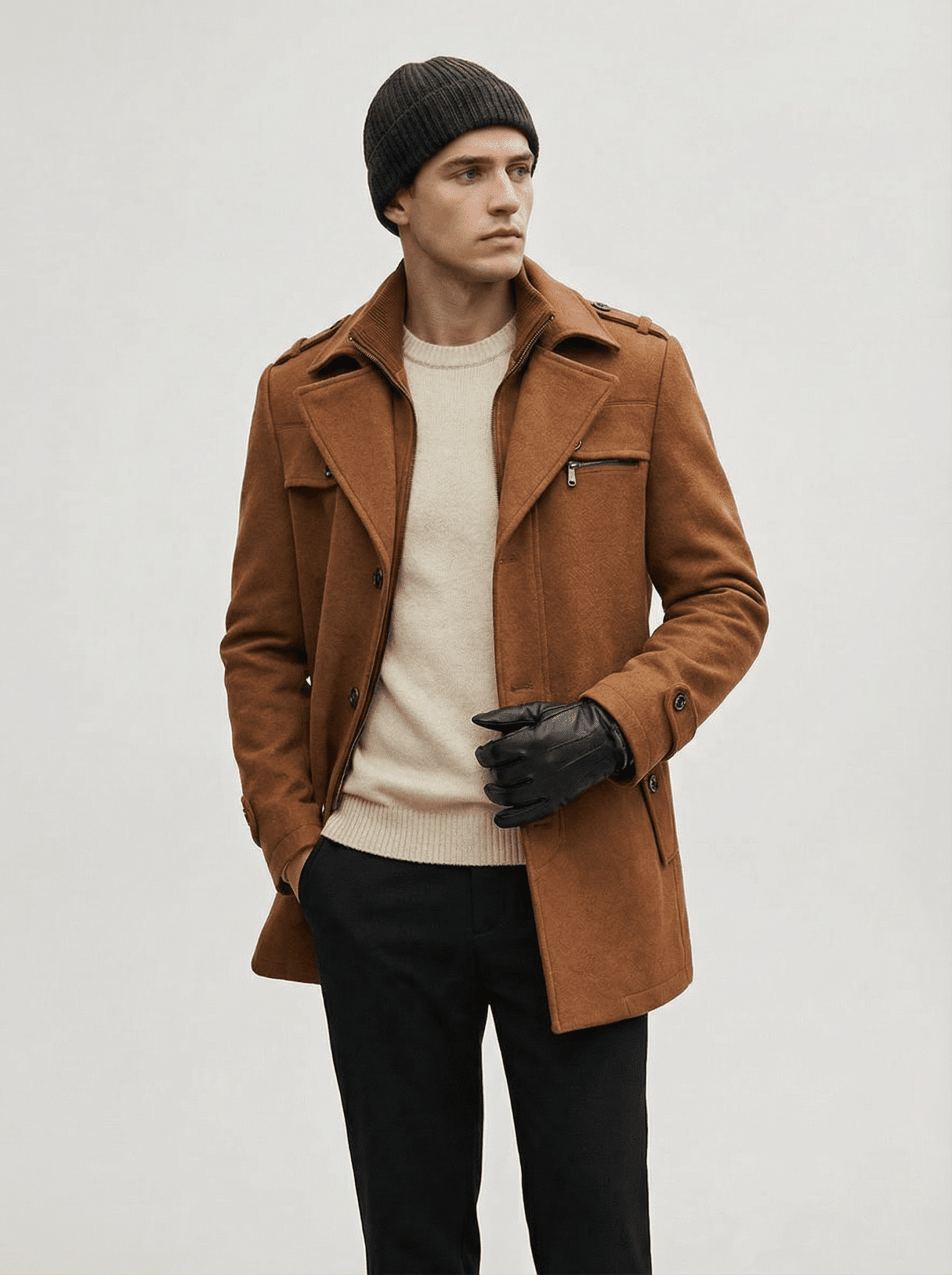 Stonebrook Studio - StonebrookStudio | Men’s Waterproof Winter Jacket – Minimal Clean Cold - Weather Style