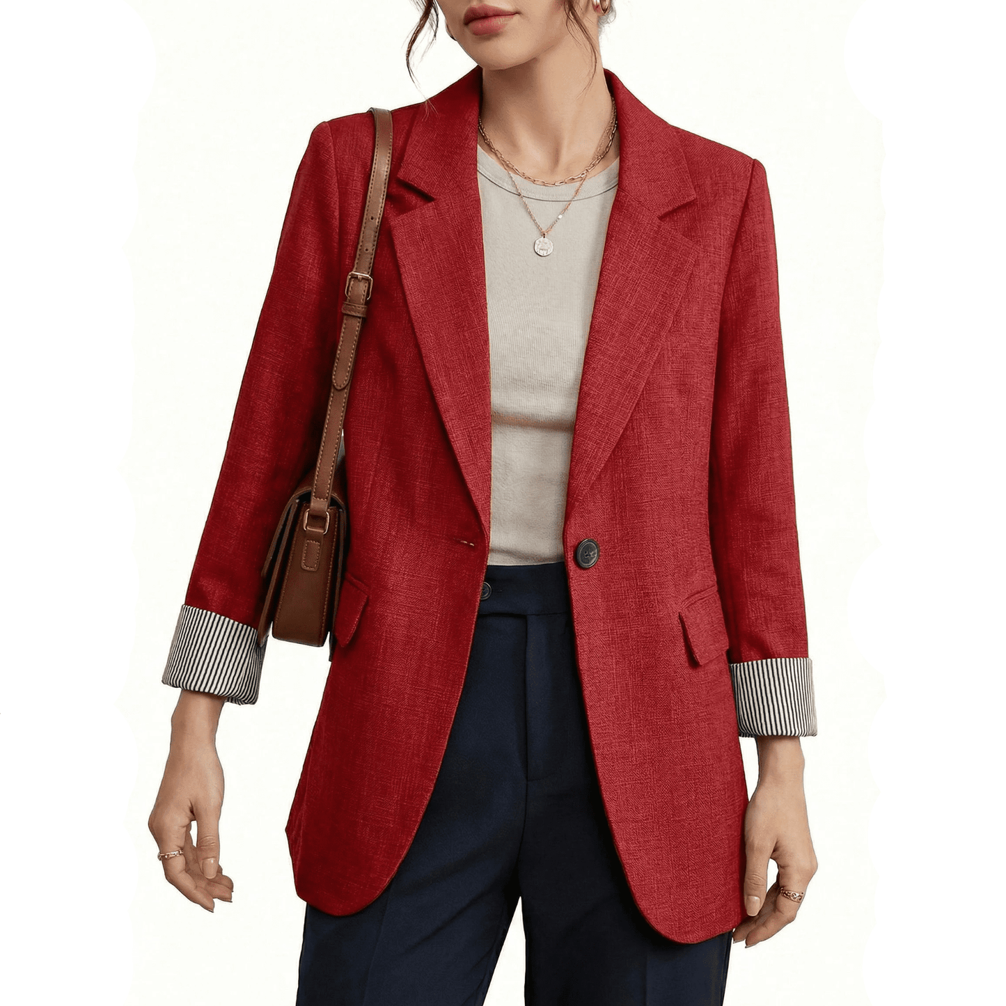 Stonebrook Studio - StonebrookStudio | Women’s Classic Blazer Single Button - Smart Casual All Season