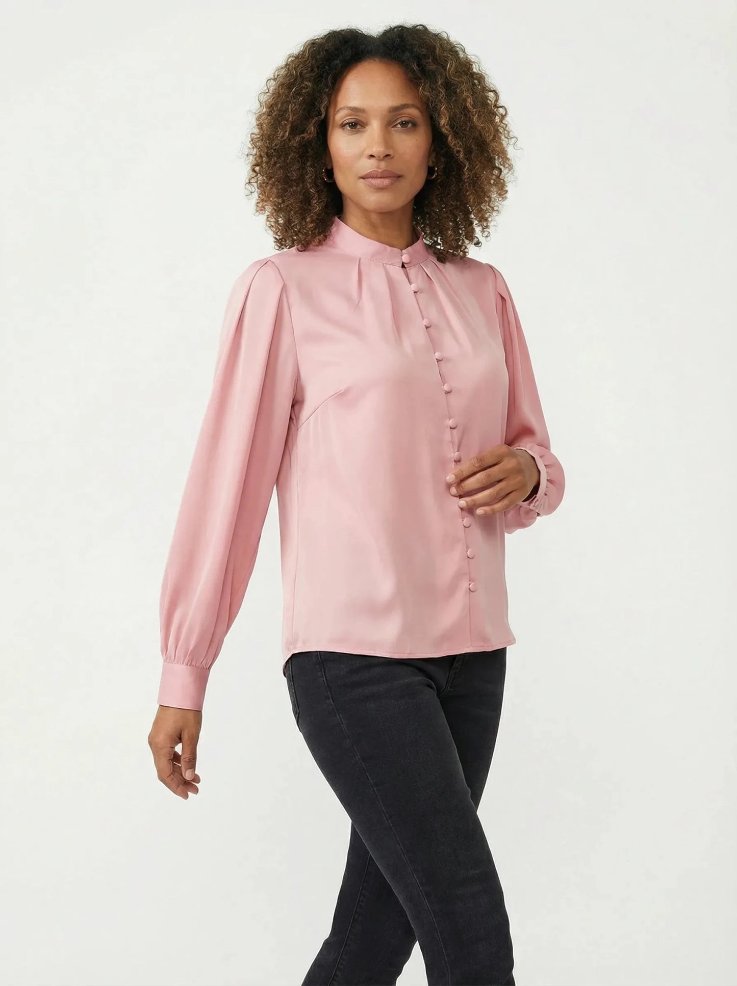 Stonebrook Studio - Stonebrook Studio | Women’s Button Through Blouse - Soft Long Sleeve Fit
