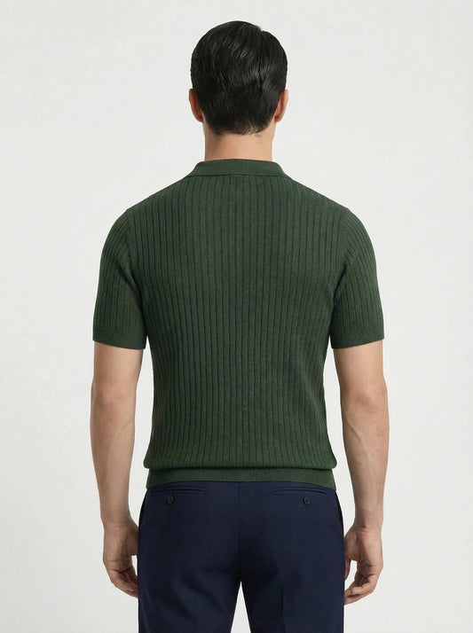 Stonebrook Studio - Stonebrook Studio | Men's Polo Shirt - Cotton Cable Knit