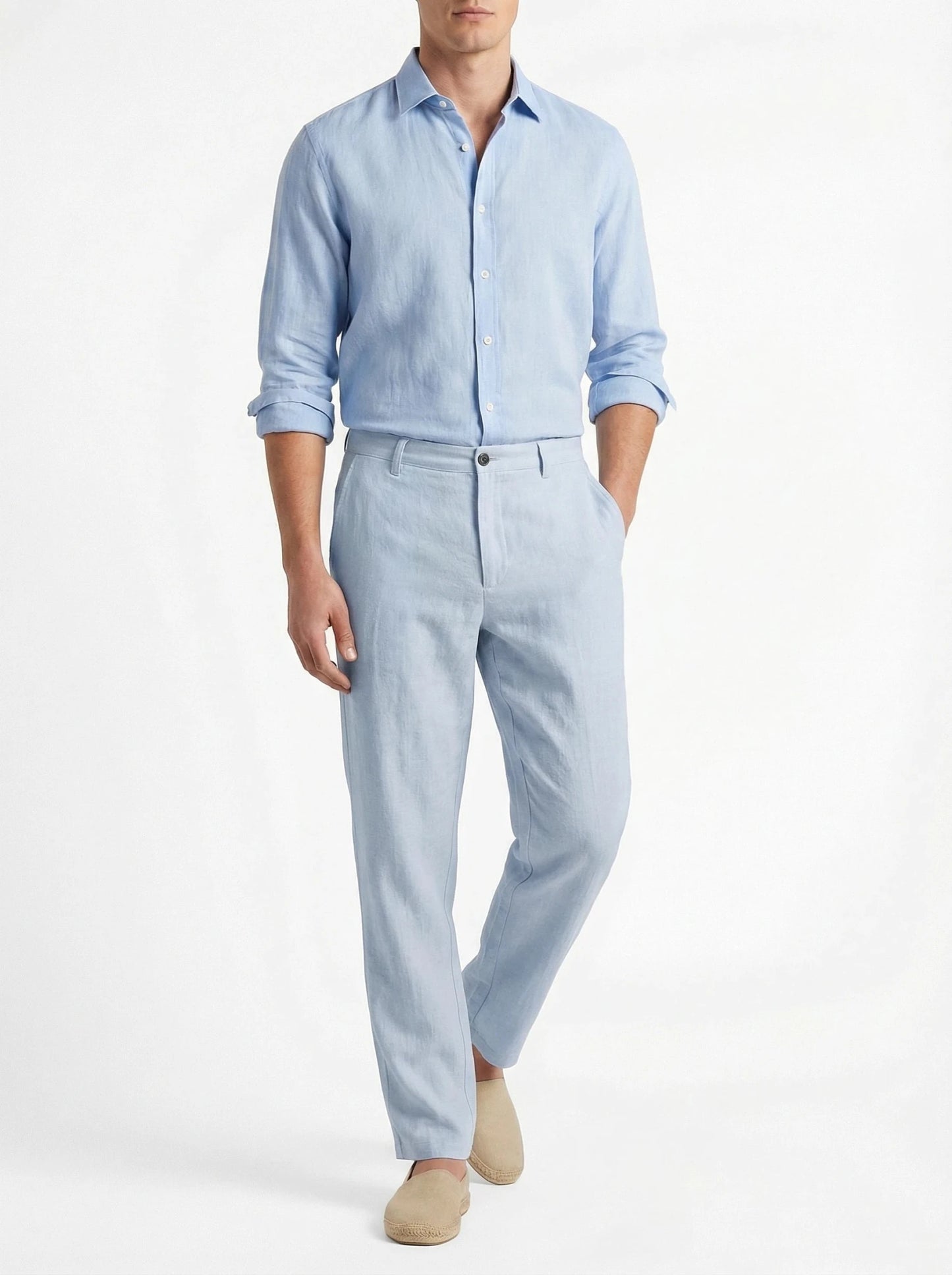 Stonebrook Studio - Stonebrook Studio | Men’s Casual Linen Trousers - Straight Fit