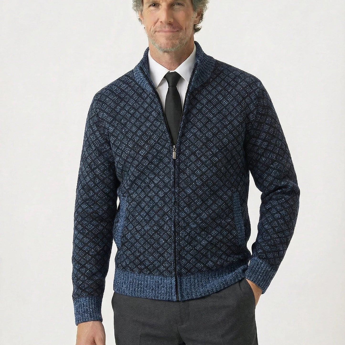 Stonebrook Studio - StonebrookStudio | Men’s Wool Jacquard Knit Vest - Slim Fit