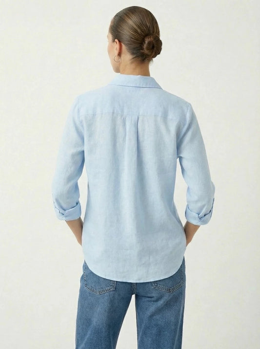 Stonebrook Studio - Stonebrook Studio | Women’s Linen Button Down Shirt - Classic Workwear Fit