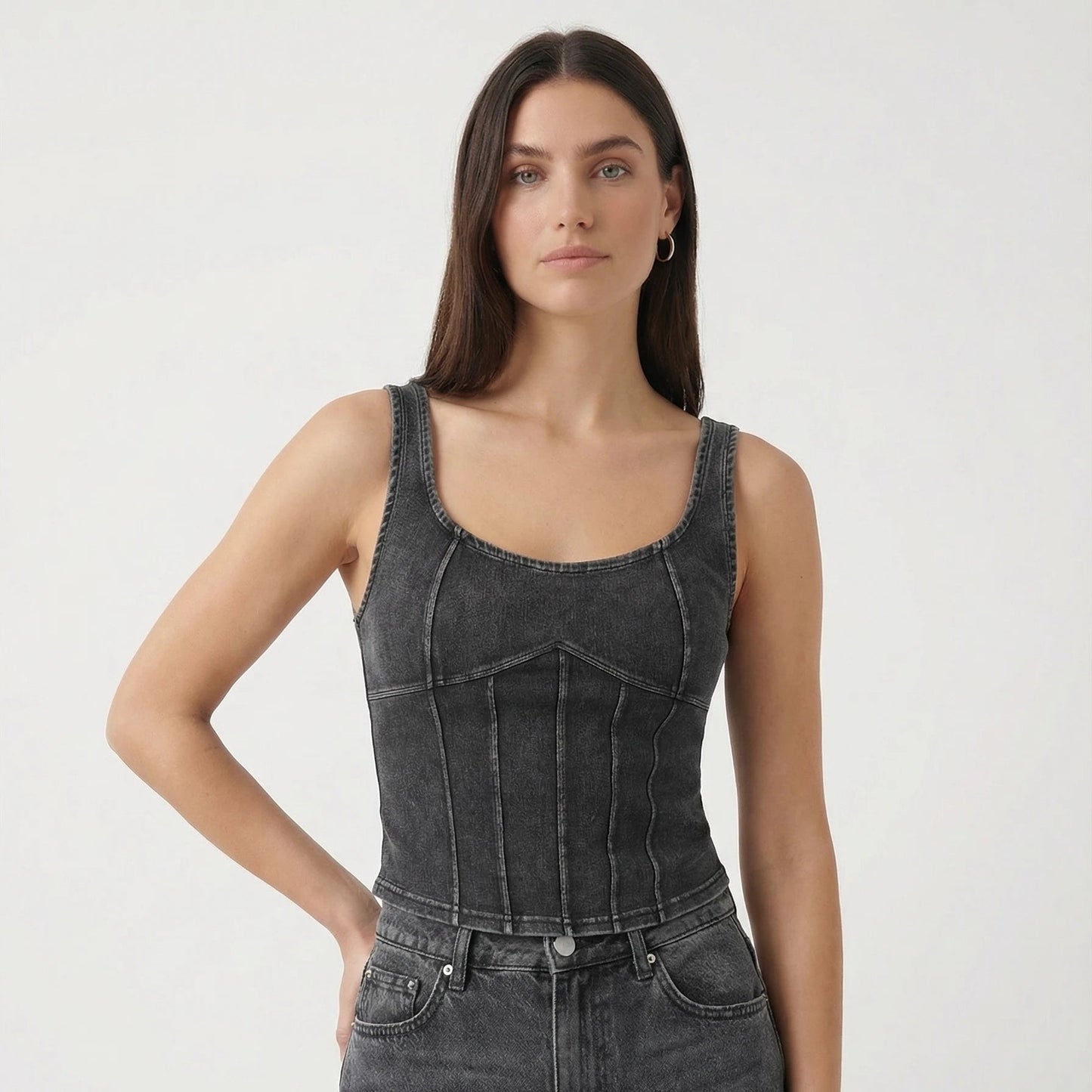 Stonebrook Studio - Stonebrook Studio | Women’s Stretch Denim Fitness Camisole Slim Fit Tank top