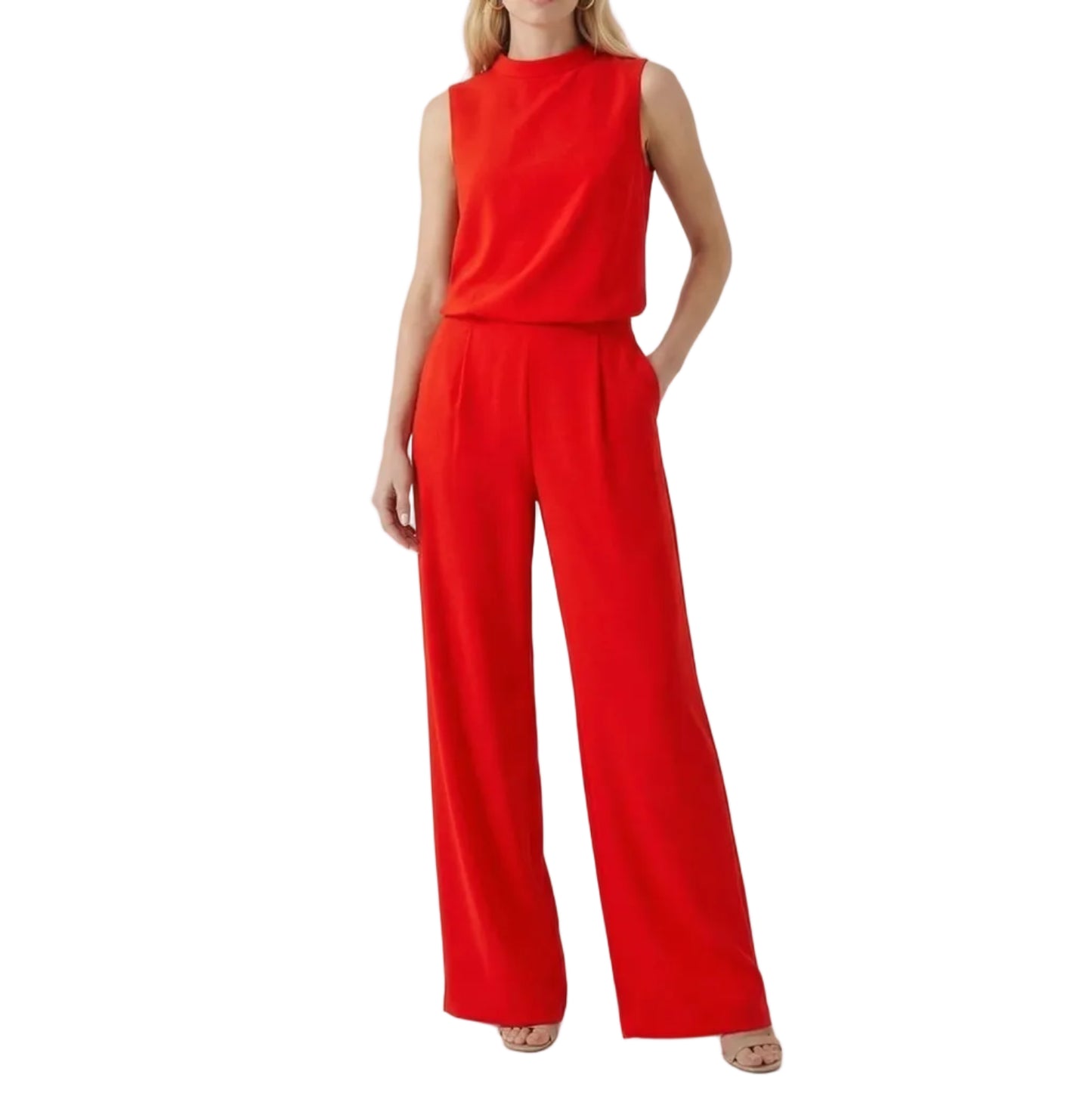 Stonebrook Studio - Stonebrook Studio | Women’s Sleeveless Wide Leg Jumpsuit - Mid Waist Elegant Style