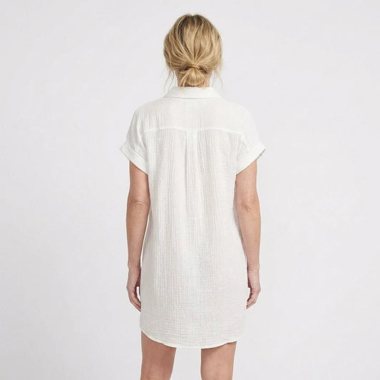 Stonebrook Studio - Stonebrook Studio | Women’s Breathable Cotton Blend Shirt Dress - Casual Loose Fit