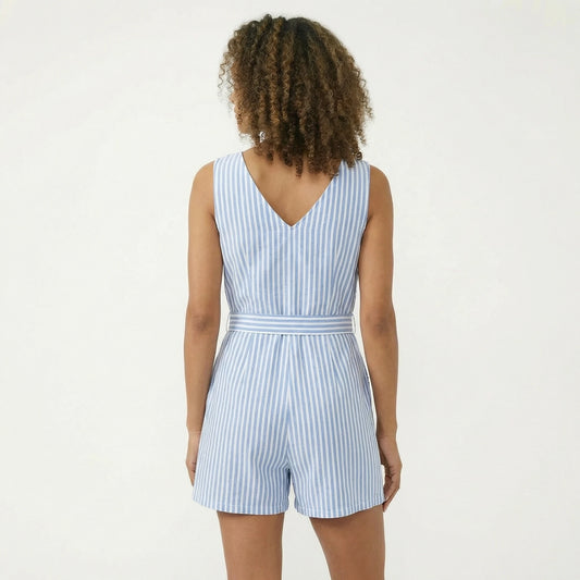 Stonebrook Studio - Stonebrook Studio | Women’s Lightweight Sleeveless Curvy Fit Tank Romper - Cotton Shorts