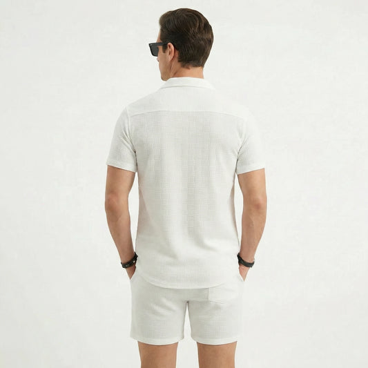 Stonebrook Studio - Stonebrook Studio | Men’s Linen Two Piece Set Short Sleeve Shirt And Shorts