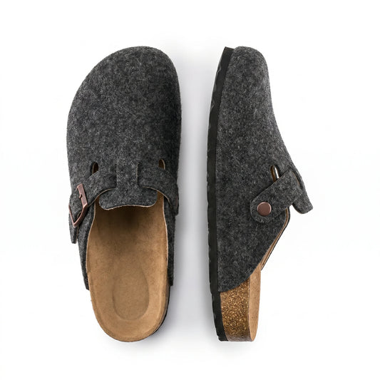 Stonebrook Studio - Stonebrook Studio | Leather Slip - On Clogs Soft Sheepskin Lined Mule Shoes