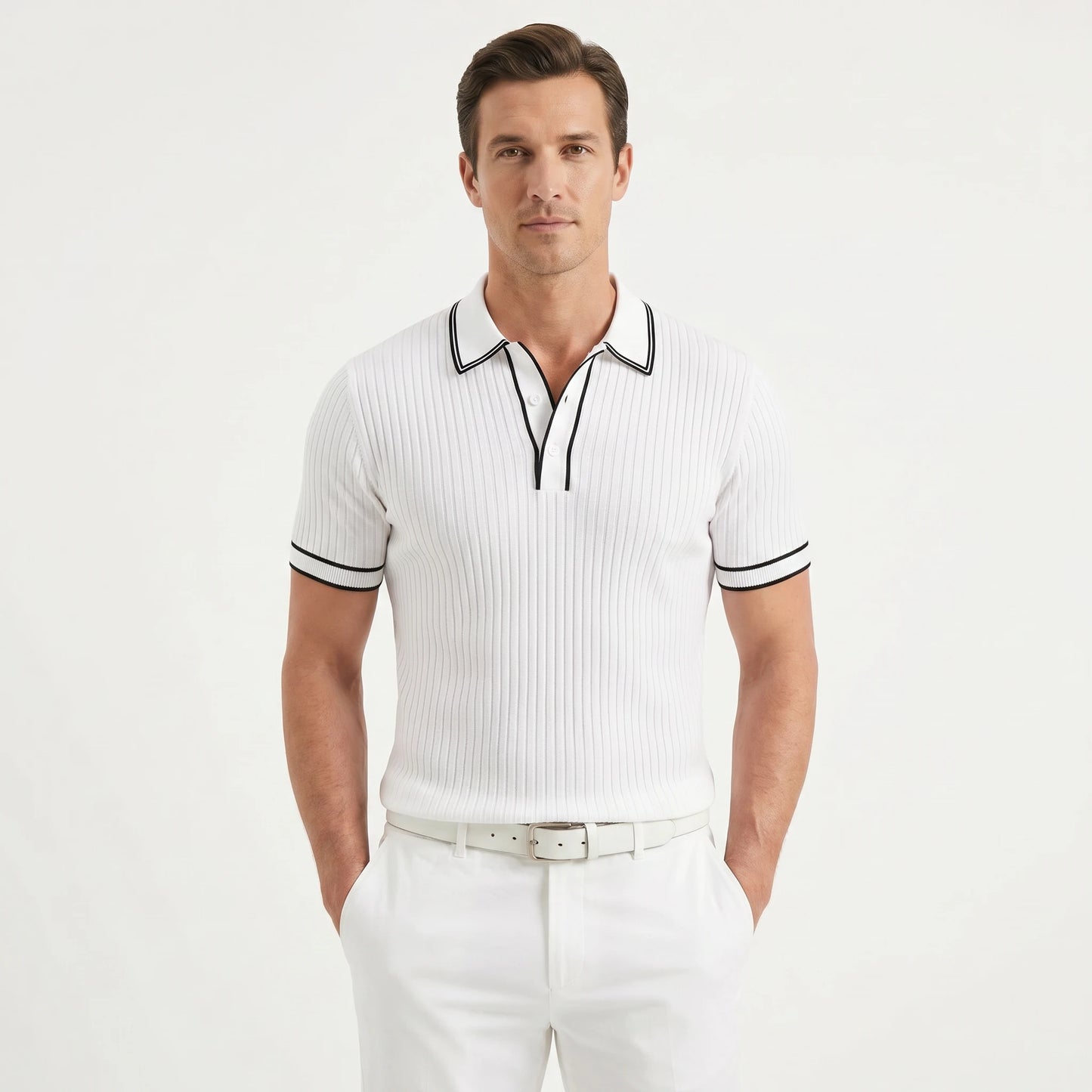 Stonebrook Studio - StonebrookStudio | Men’s Polo Shirt Short Sleeve Lightweight - Contrast Collar Trim