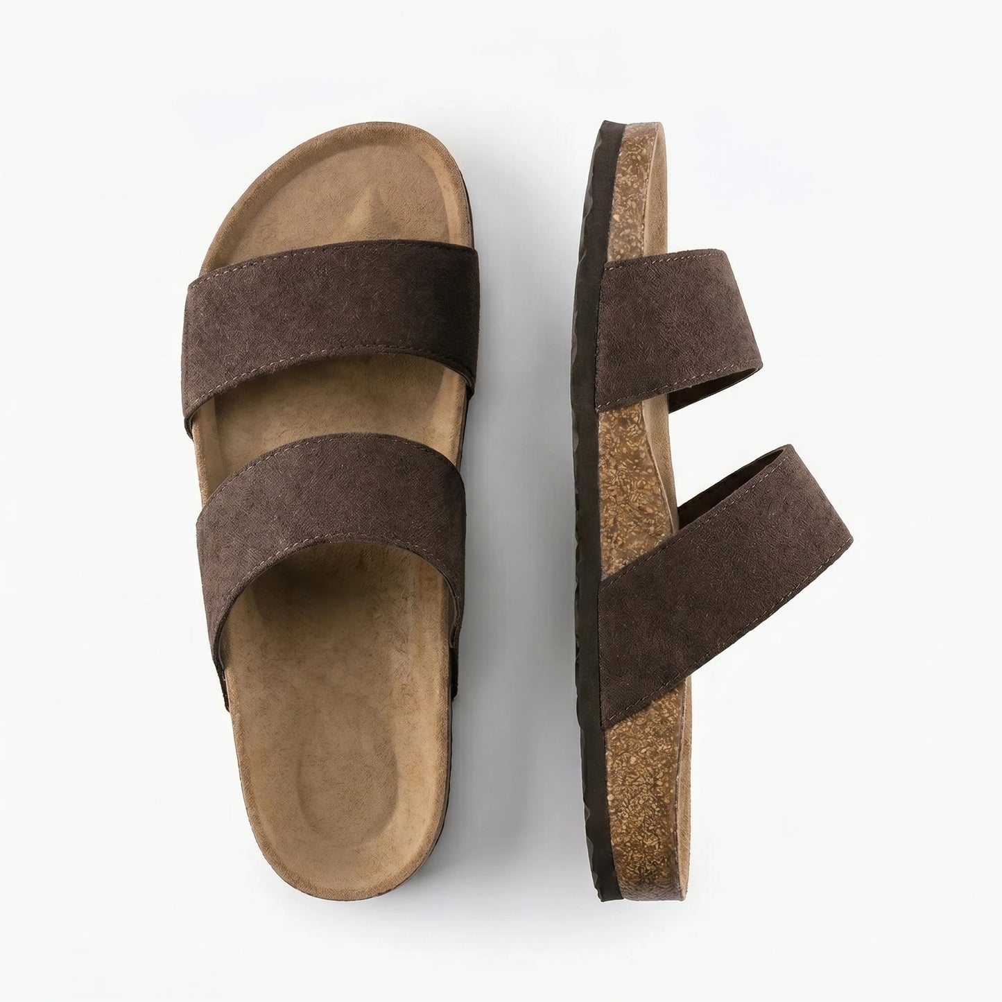 Stonebrook Studio - Stonebrook Studio | Cork Footbed Sandals Leather Strap Casual - Orthopedic Footbed
