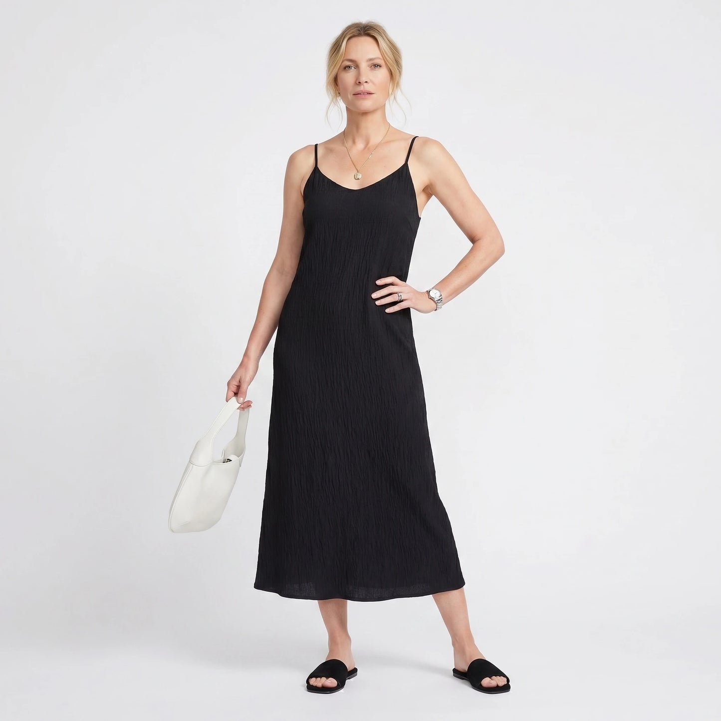 Stonebrook Studio | Women's Pleated Midi Skirt A-Line Slim Fit Elegant Summer