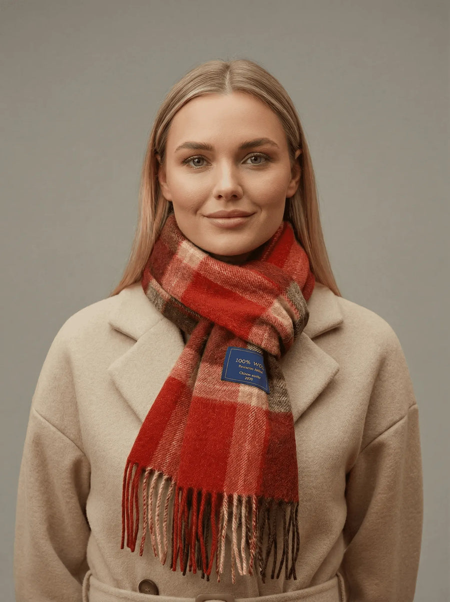 Stonebrook Studio - StonebrookStudio | British Classic Wool Scarf – Retro Striped Winter Style