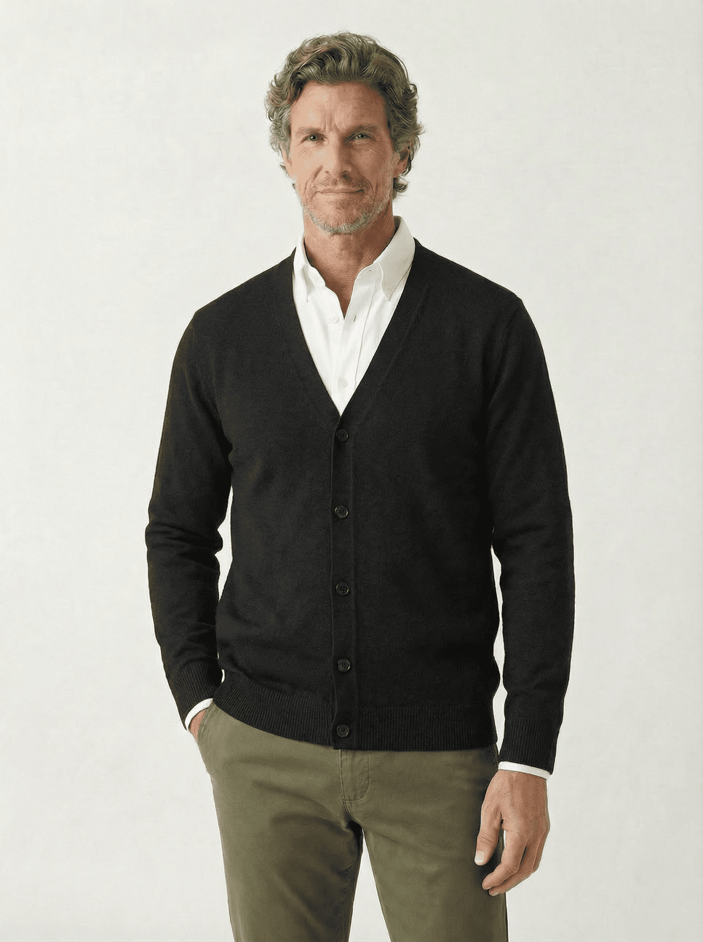Stonebrook Studio - StonebrookStudio | Men’s Winter Cardigan – V - Neck Classic Knitwear