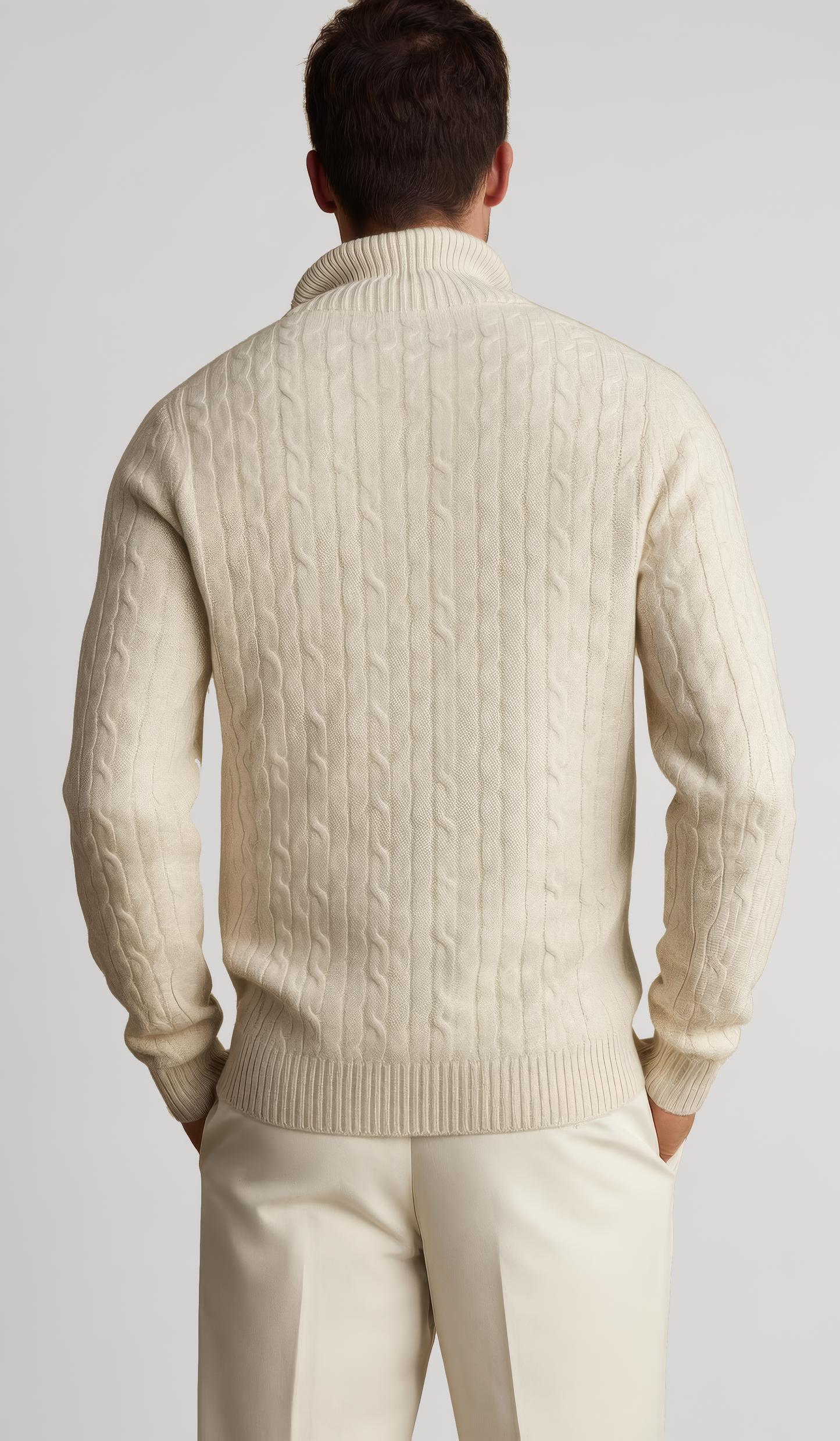 Men’s Jacquard Mock-Neck Half-Zip Sweater