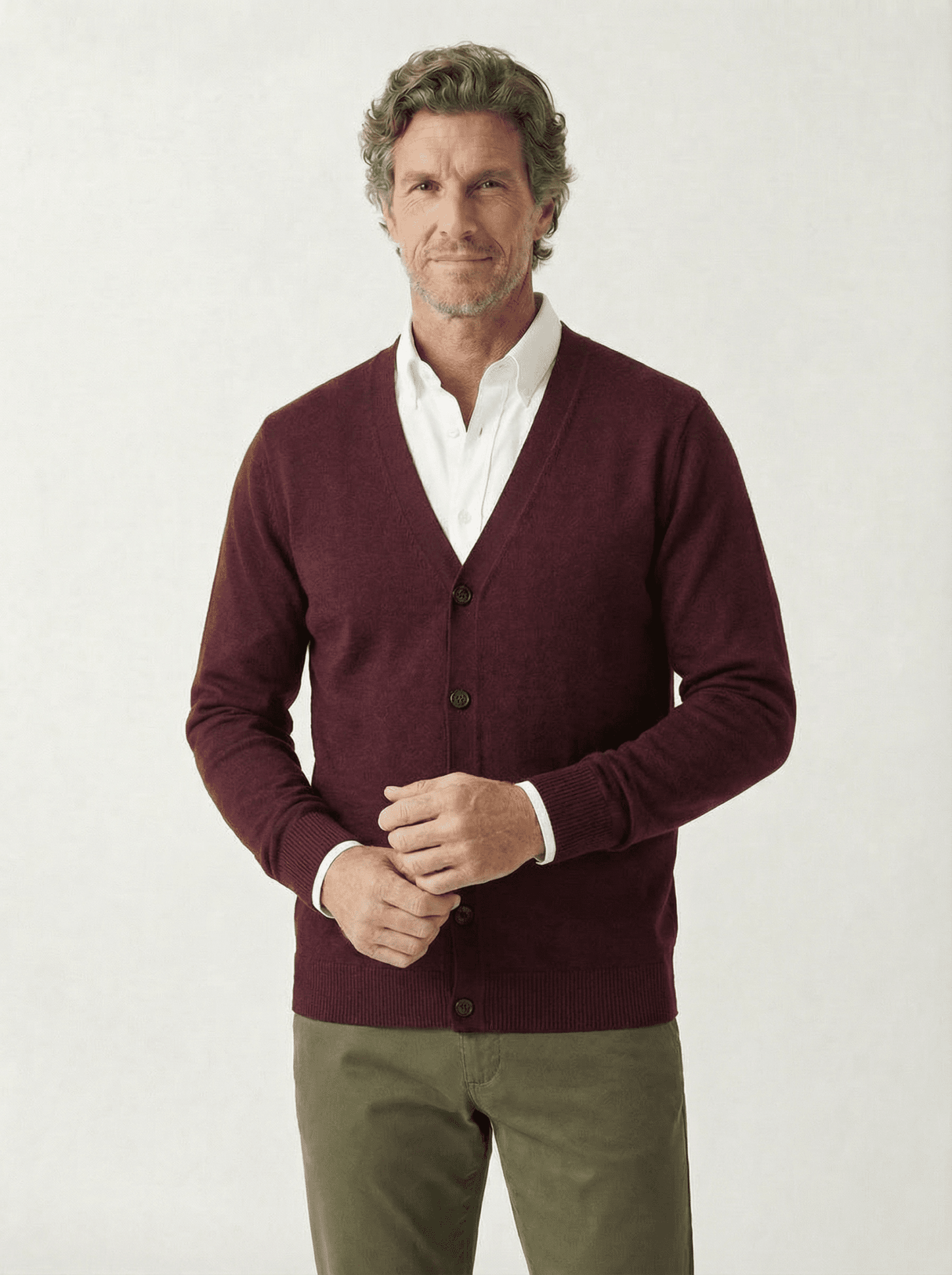 Stonebrook Studio - StonebrookStudio | Men’s Winter Cardigan – V - Neck Classic Knitwear