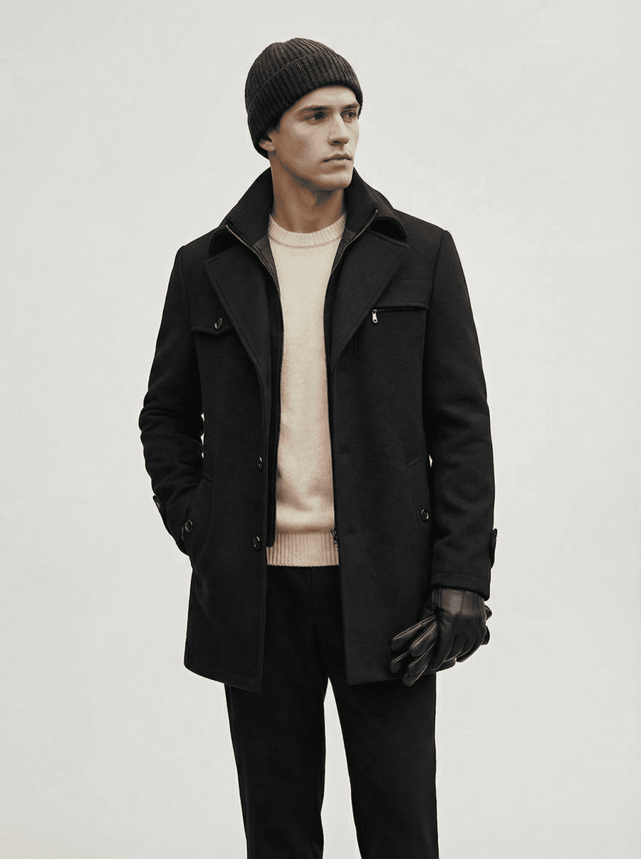 Stonebrook Studio - StonebrookStudio | Men’s Waterproof Winter Jacket – Minimal Clean Cold - Weather Style