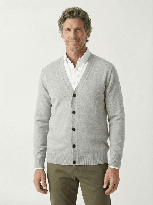 Stonebrook Studio - StonebrookStudio | Men’s Winter Cardigan – V - Neck Classic Knitwear