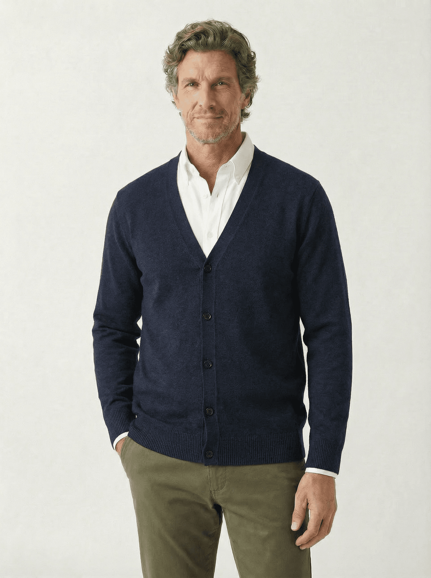 Stonebrook Studio - StonebrookStudio | Men’s Winter Cardigan – V - Neck Classic Knitwear