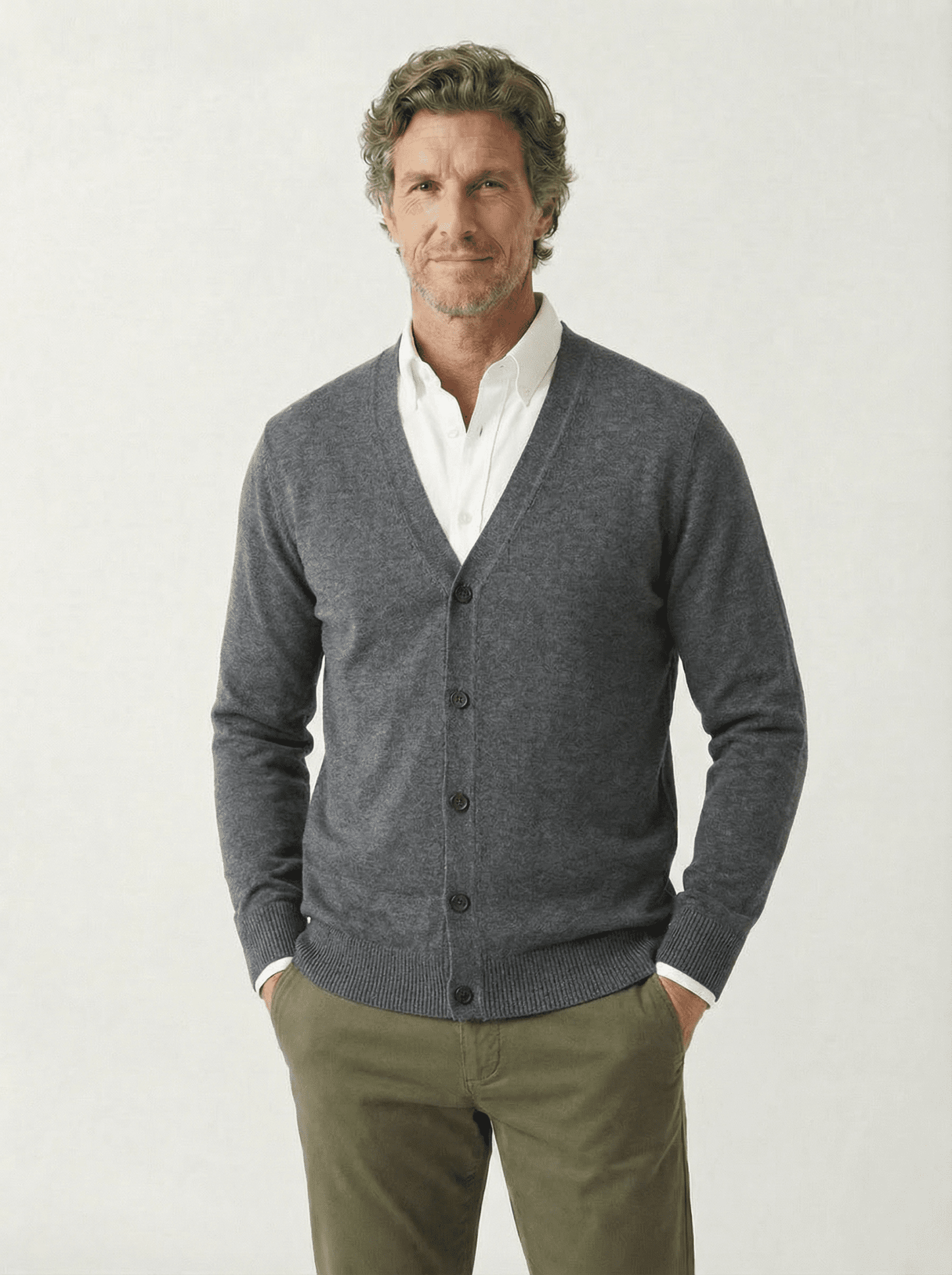 Stonebrook Studio - StonebrookStudio | Men’s Winter Cardigan – V - Neck Classic Knitwear