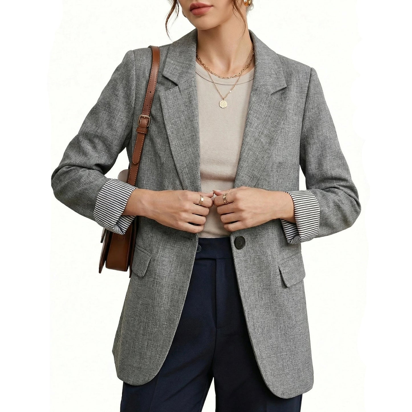 Stonebrook Studio - StonebrookStudio | Women’s Classic Blazer Single Button - Smart Casual All Season