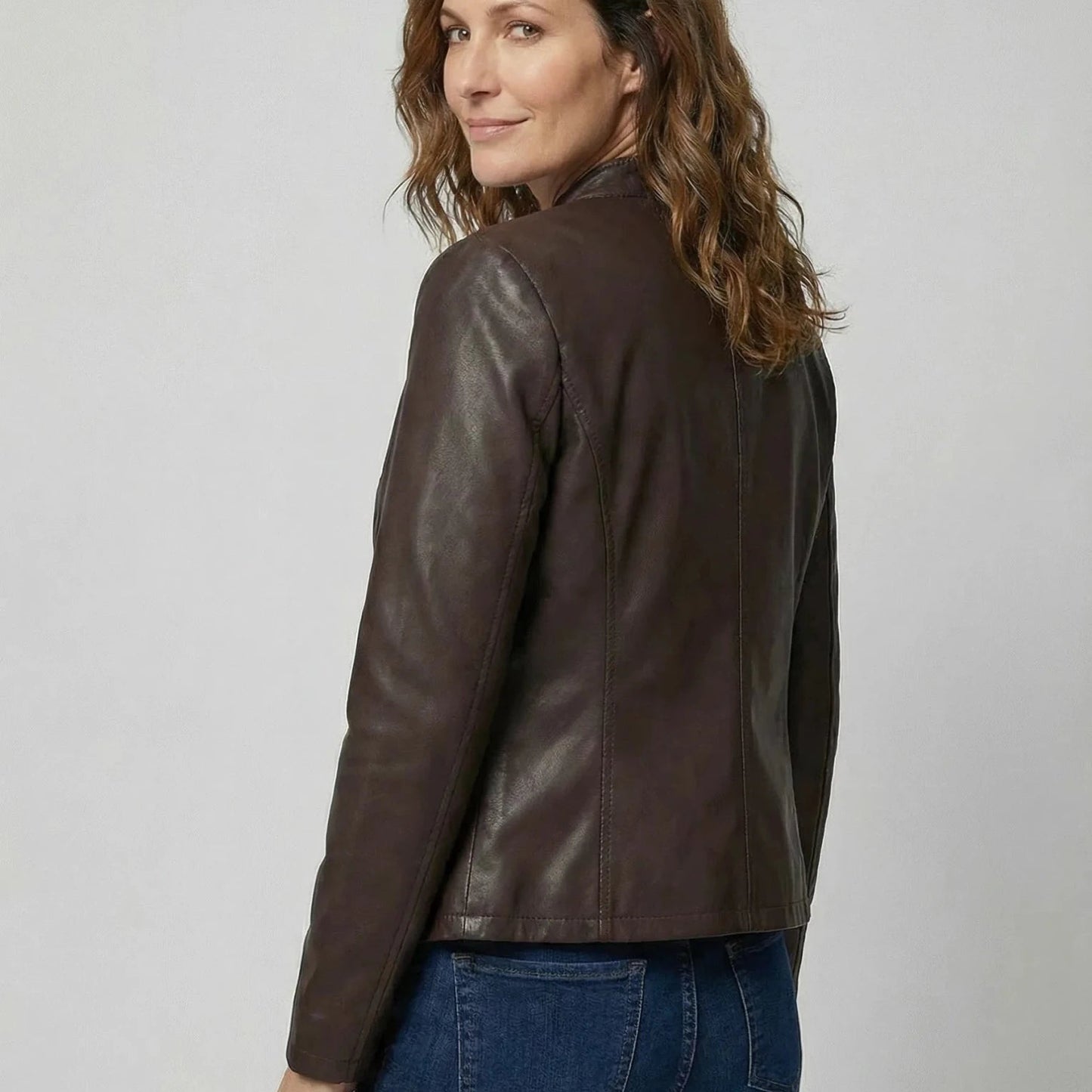 Stonebrook Studio - Stonebrook Studio | Women’s Lightweight Faux Leather Jacket - Comfortable Zip Up Style