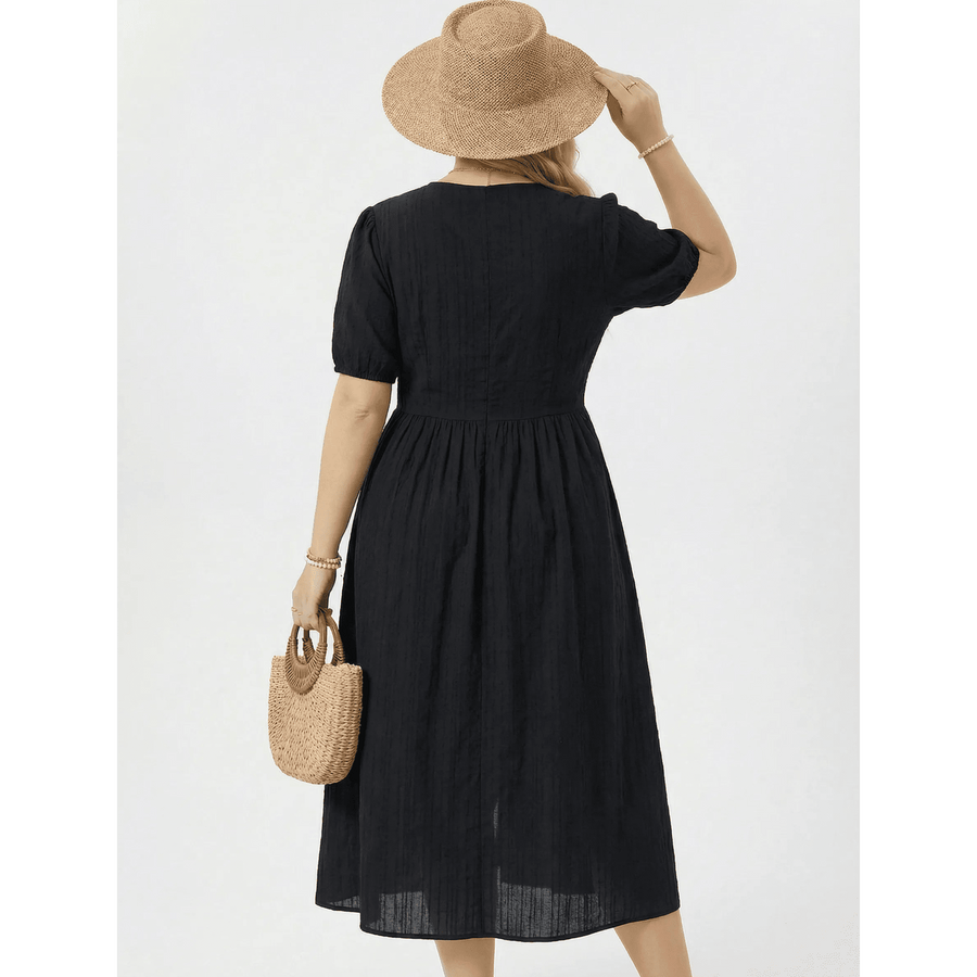 Stonebrook Studio - StonebrookStudio | Women’s Black Starlight Midi Dress - Lightweight Classic Fit