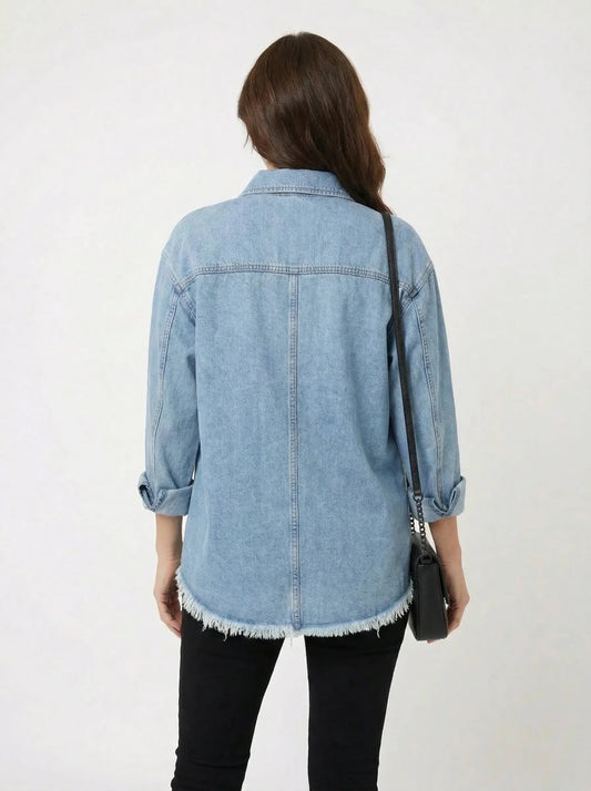 Stonebrook Studio - Stonebrook Studio | Women’s Loose Fit Denim Shirt Jacket Lightweight Cotton