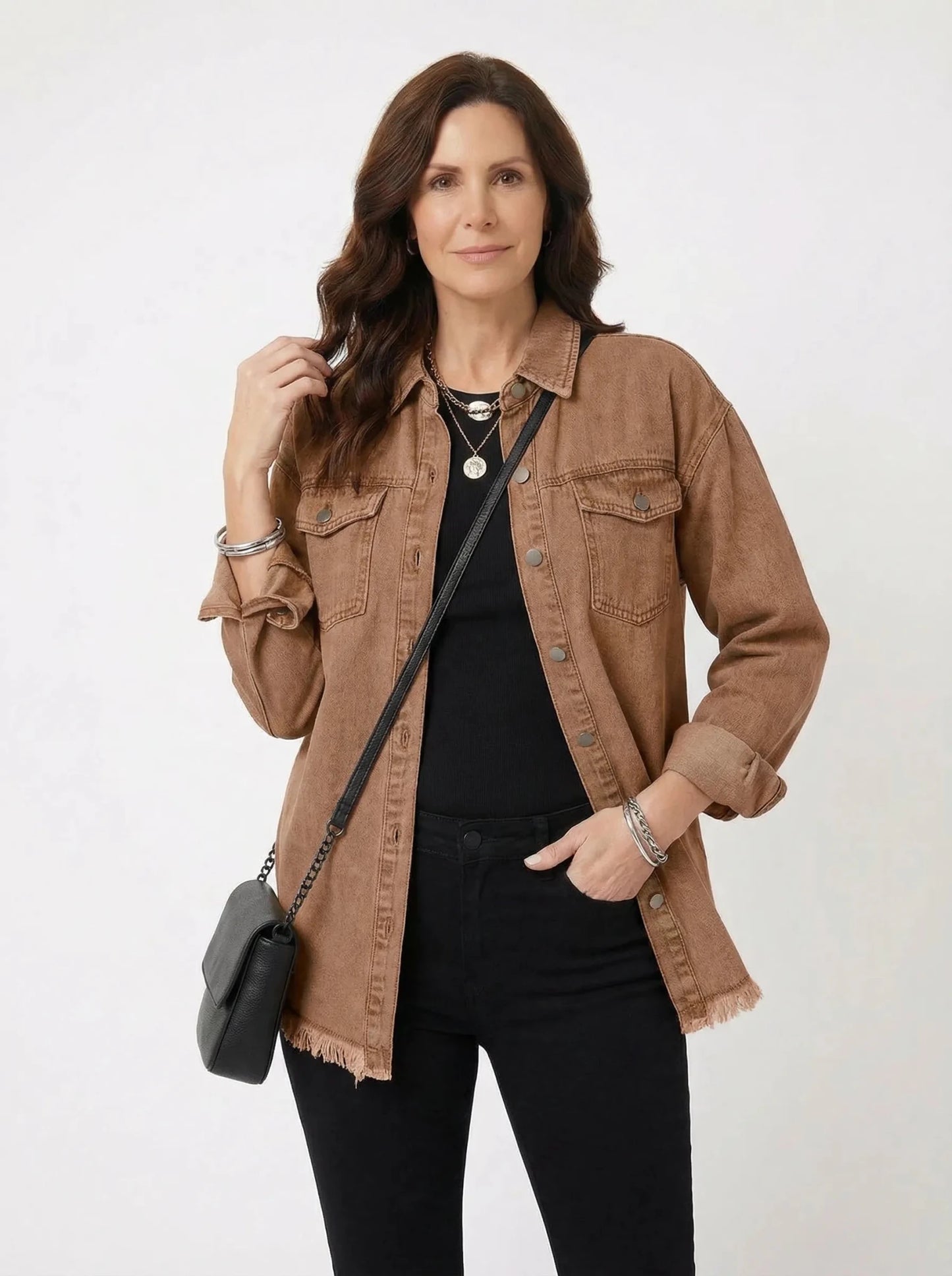 Stonebrook Studio - Stonebrook Studio | Women’s Loose Fit Denim Shirt Jacket Lightweight Cotton