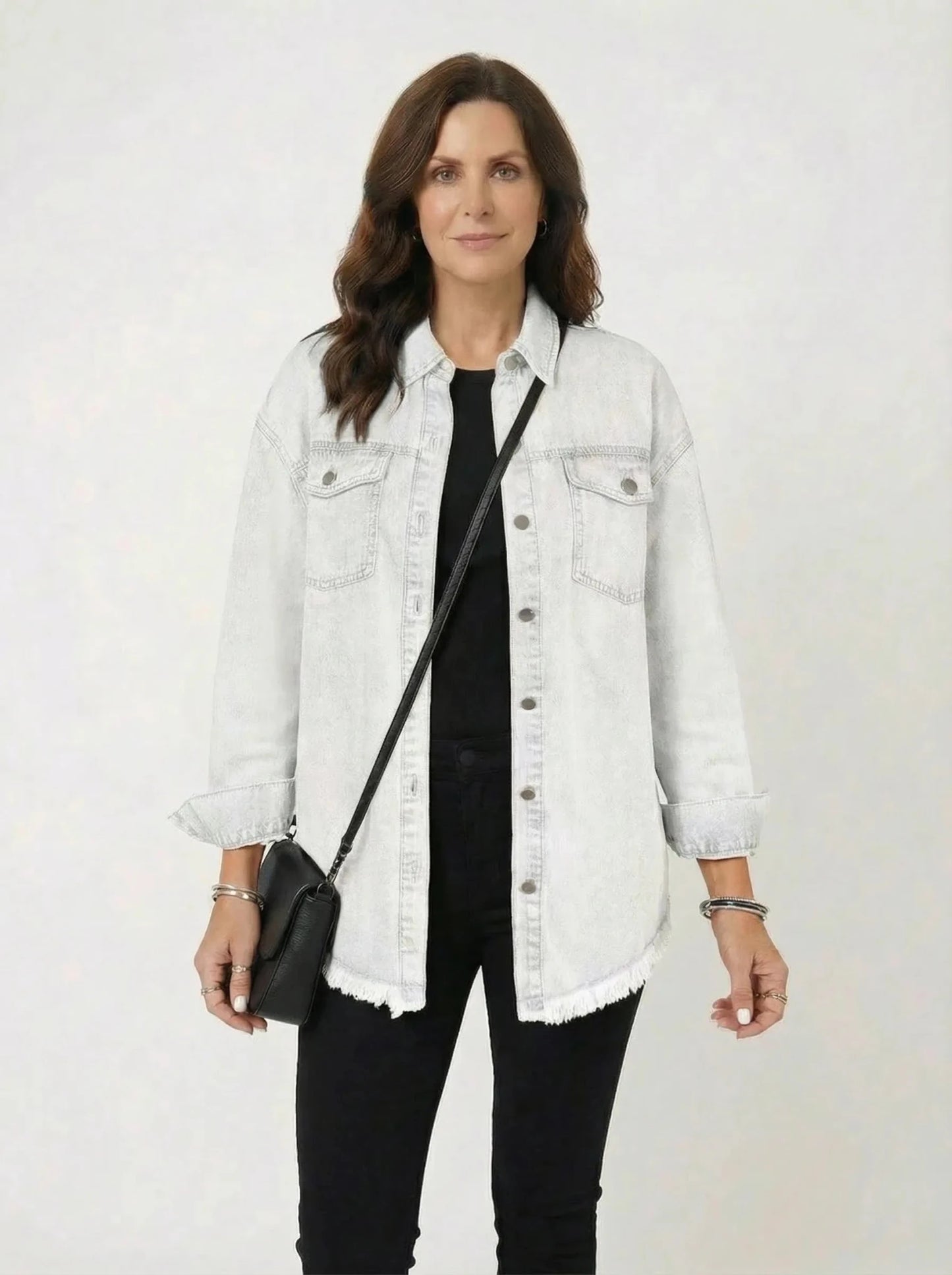 Stonebrook Studio - Stonebrook Studio | Women’s Loose Fit Denim Shirt Jacket Lightweight Cotton