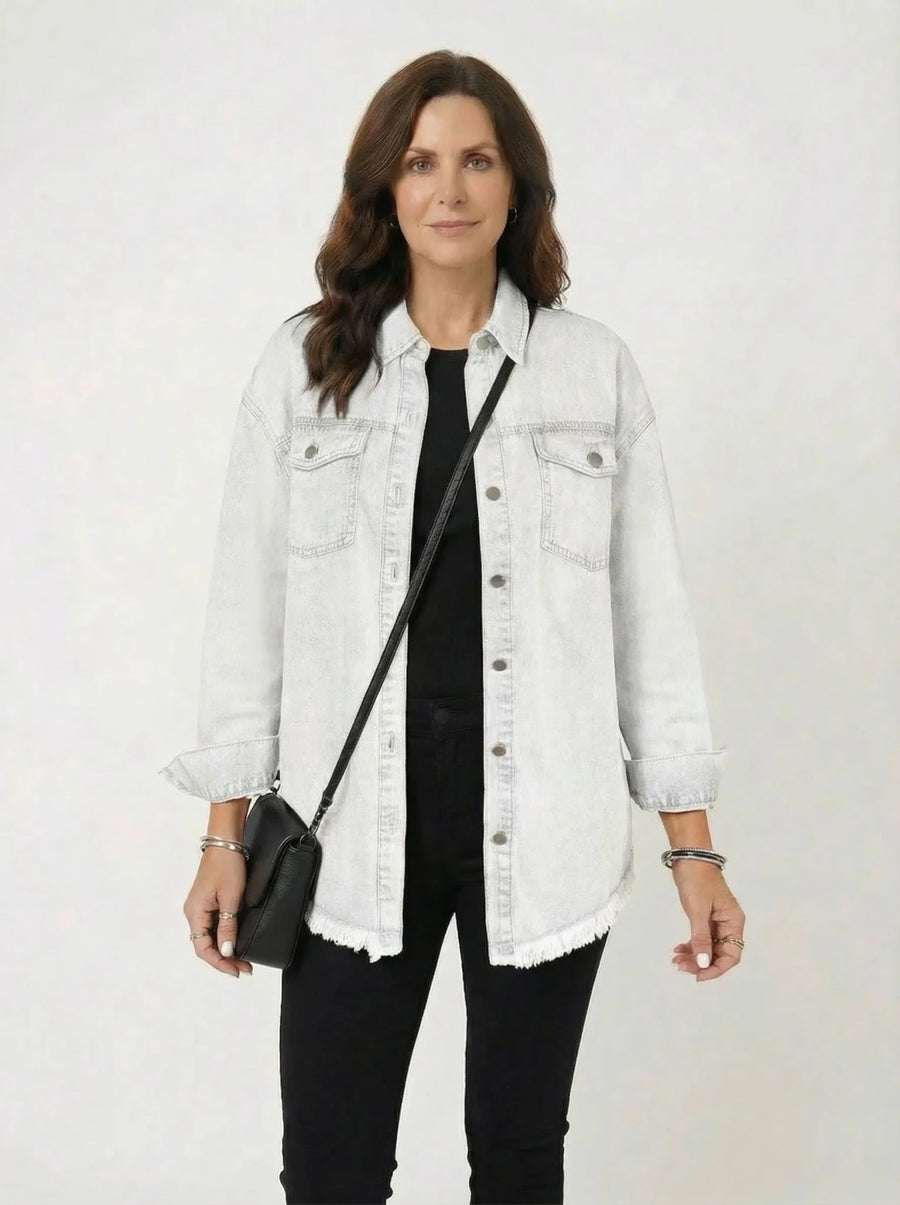 Stonebrook Studio - Stonebrook Studio | Women’s Loose Fit Denim Shirt Jacket Lightweight Cotton