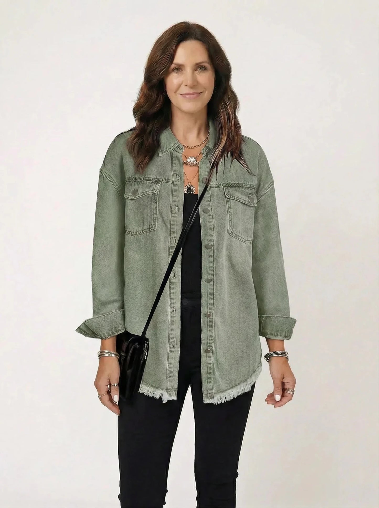 Stonebrook Studio - Stonebrook Studio | Women’s Loose Fit Denim Shirt Jacket Lightweight Cotton