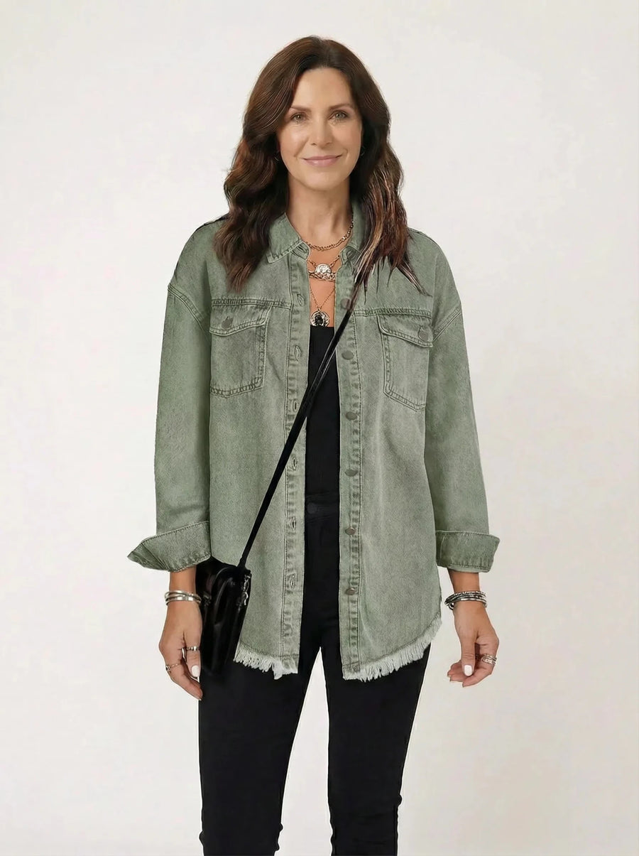 Stonebrook Studio - Stonebrook Studio | Women’s Loose Fit Denim Shirt Jacket Lightweight Cotton