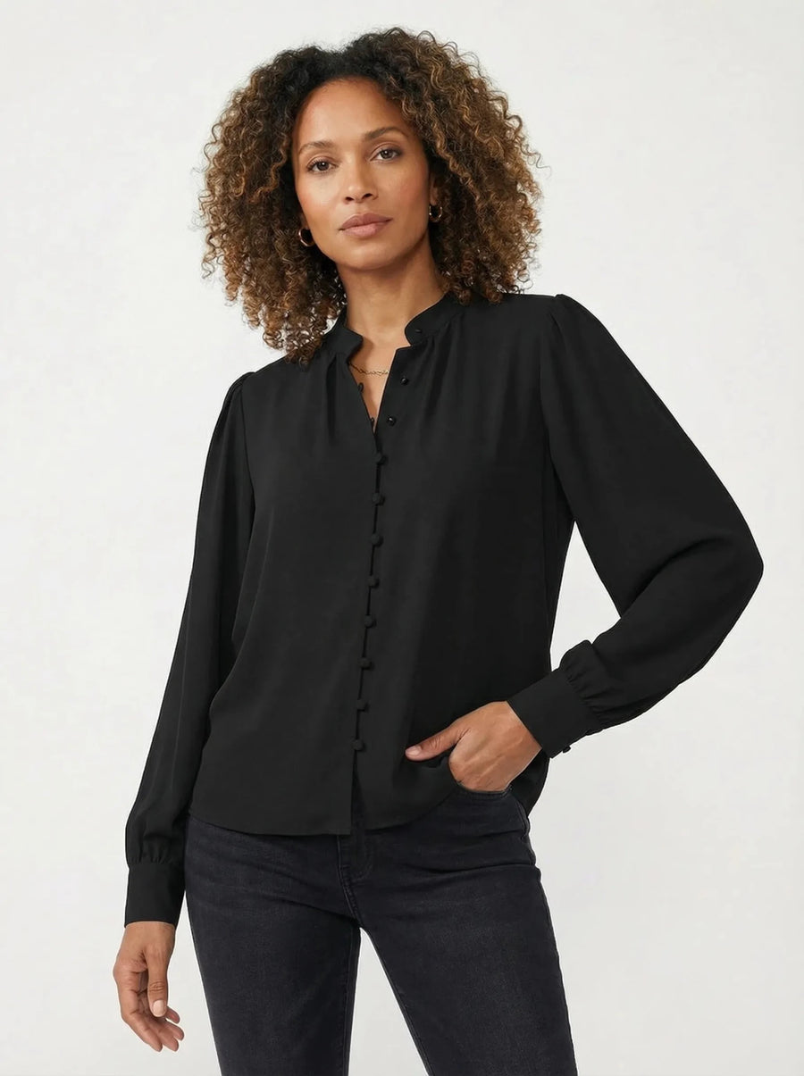 Stonebrook Studio - Stonebrook Studio | Women’s Button Through Blouse - Soft Long Sleeve Fit