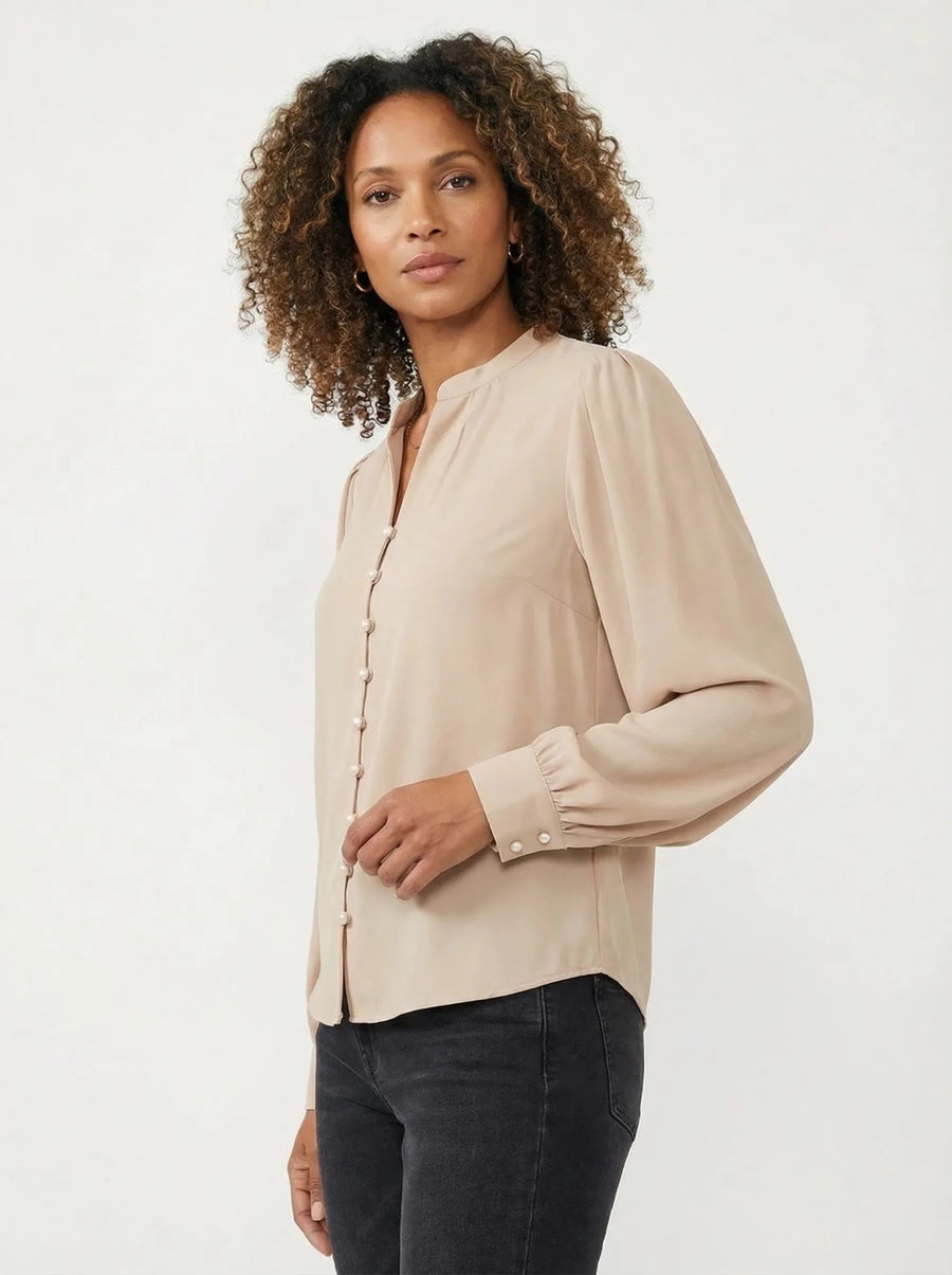 Stonebrook Studio - Stonebrook Studio | Women’s Button Through Blouse - Soft Long Sleeve Fit