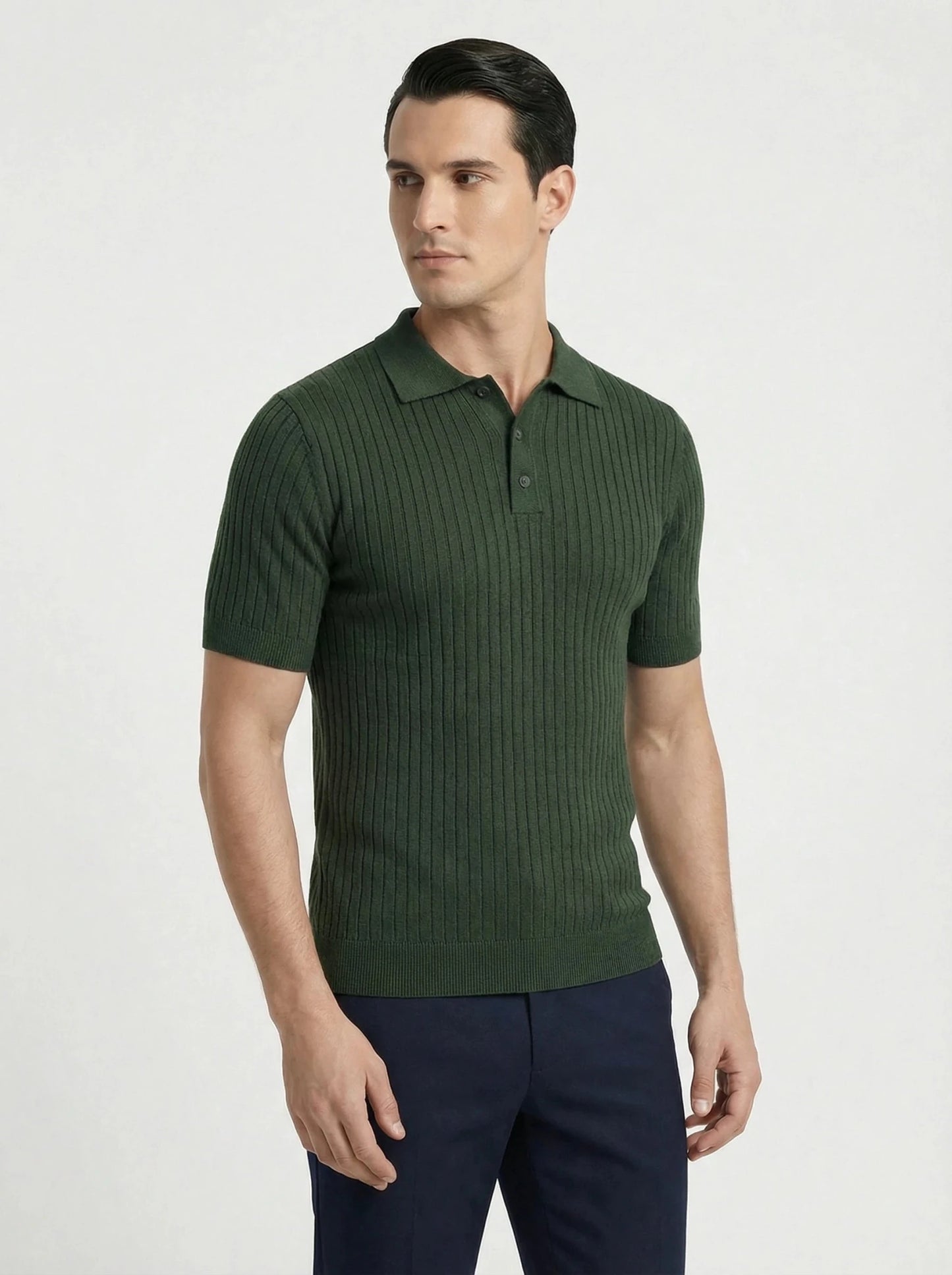 Stonebrook Studio - Stonebrook Studio | Men's Polo Shirt - Cotton Cable Knit