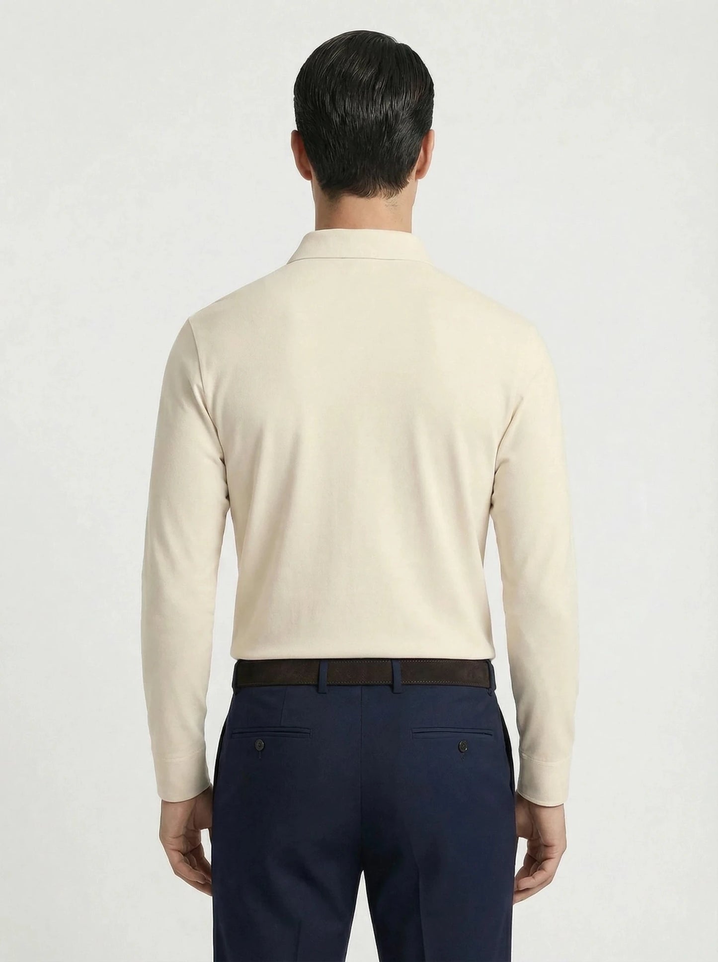 Stonebrook Studio - Stonebrook Studio | Men’s Cotton Stretch Polo Shirt - Breathable Long Sleeve