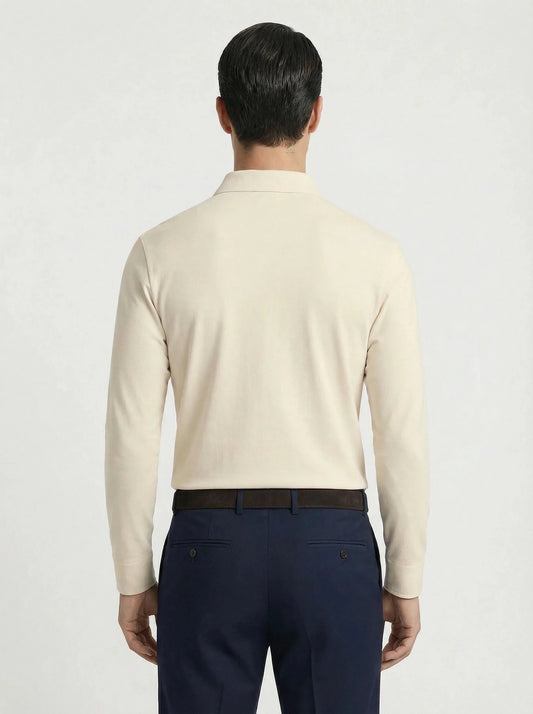 Stonebrook Studio - Stonebrook Studio | Men’s Cotton Stretch Polo Shirt - Breathable Long Sleeve
