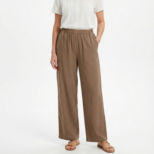 Stonebrook Studio - StonebrookStudio | Women’s High Waist Linen Pants - Loose Fit Breathable Comfort