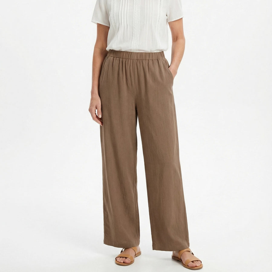 Stonebrook Studio - StonebrookStudio | Women’s High Waist Linen Pants - Loose Fit Breathable Comfort