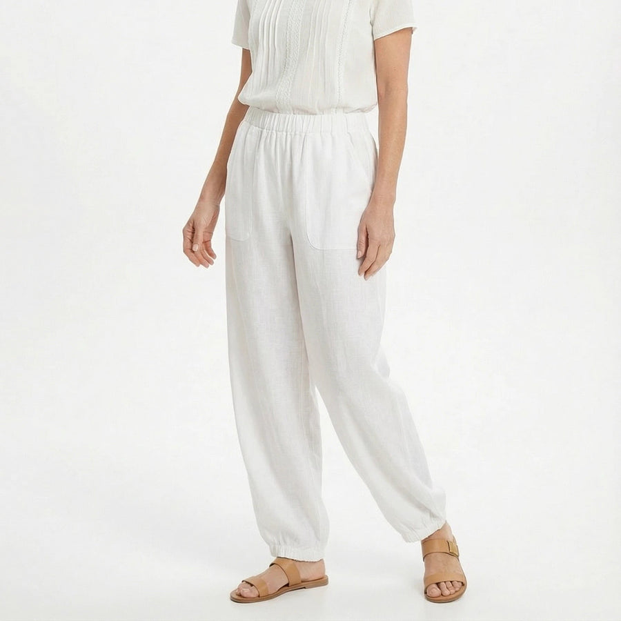 Stonebrook Studio - StonebrookStudio | Women’s High Waist Linen Pants - Loose Fit Breathable Comfort