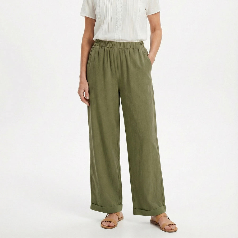 Stonebrook Studio - StonebrookStudio | Women’s High Waist Linen Pants - Loose Fit Breathable Comfort