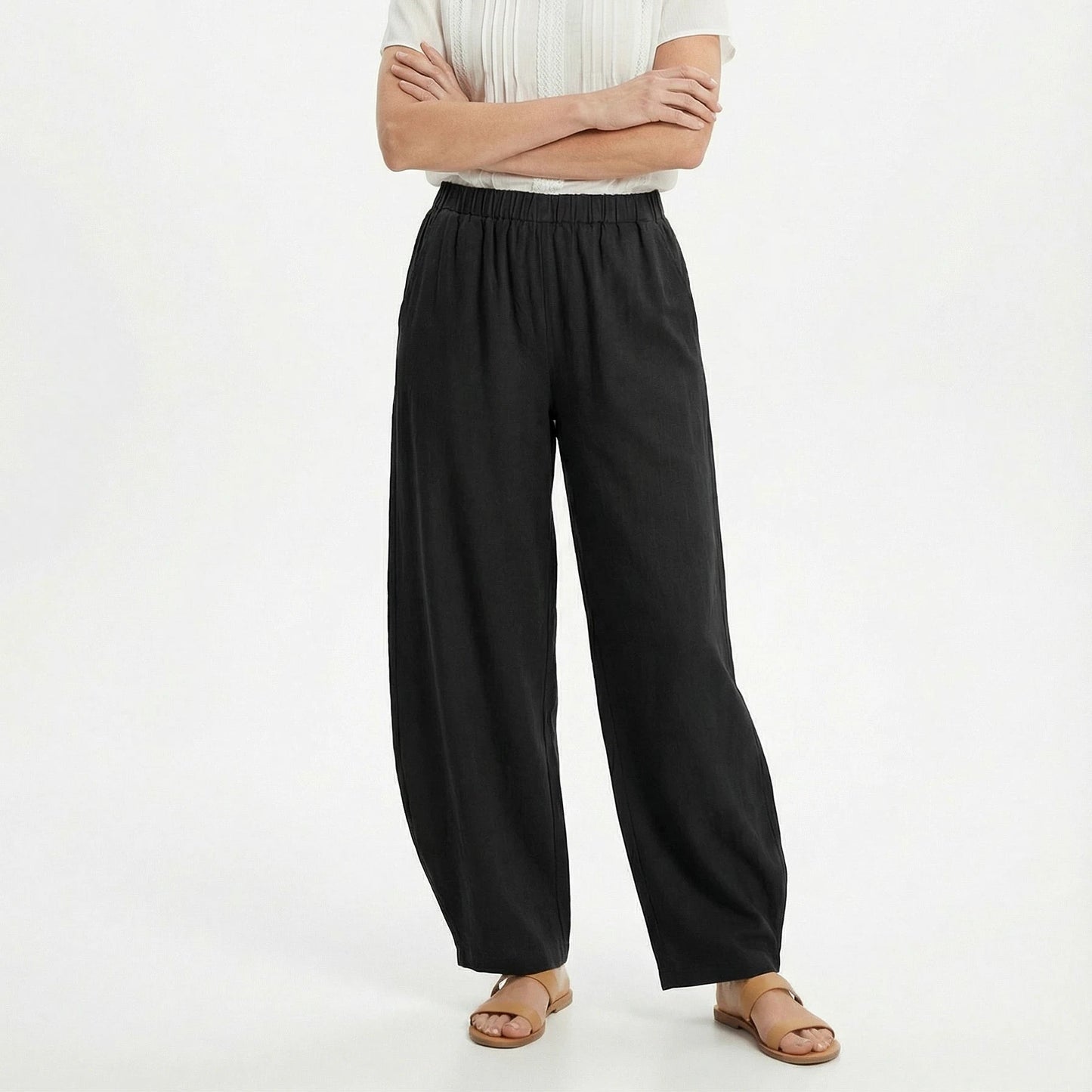 Stonebrook Studio - StonebrookStudio | Women’s High Waist Linen Pants - Loose Fit Breathable Comfort