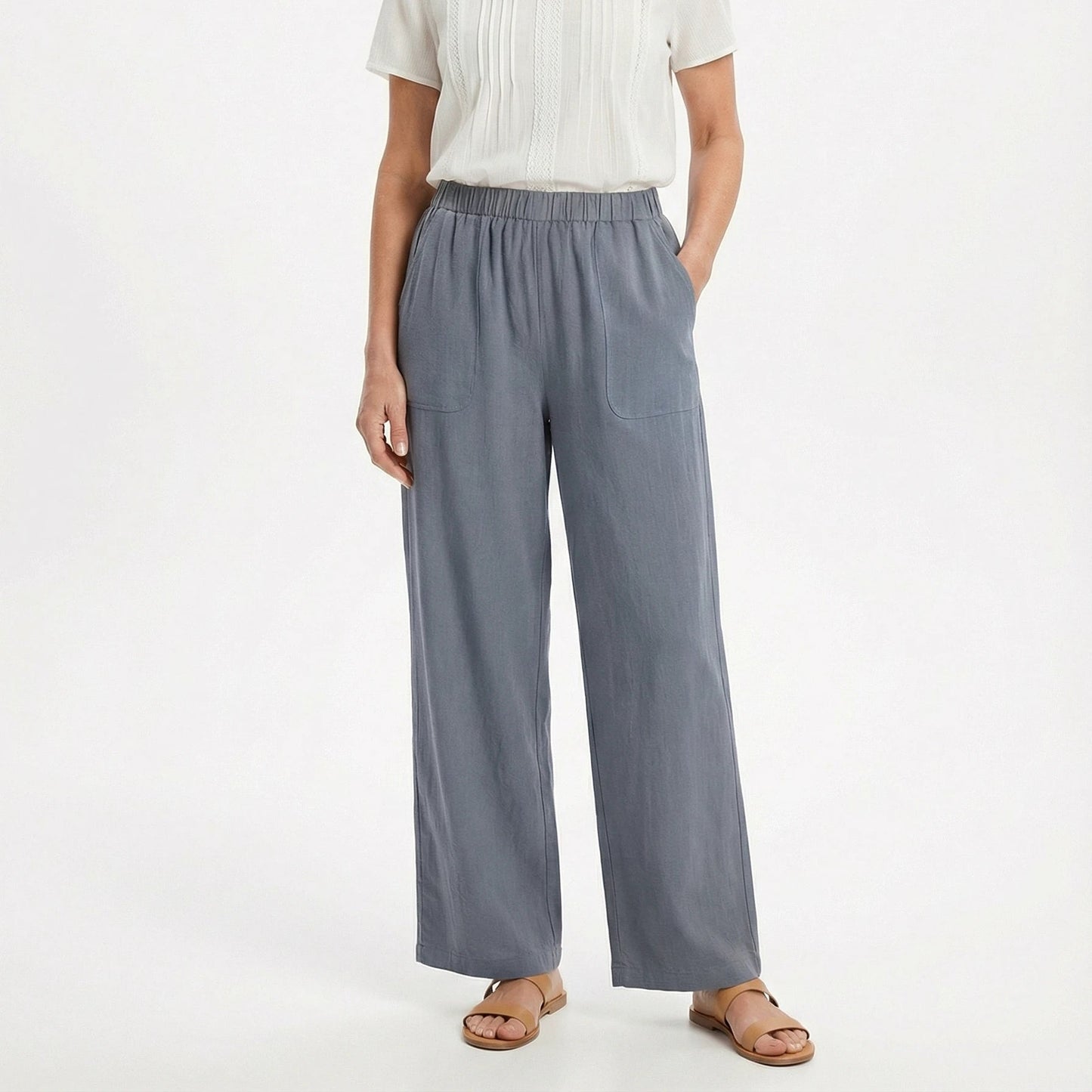 Stonebrook Studio - StonebrookStudio | Women’s High Waist Linen Pants - Loose Fit Breathable Comfort