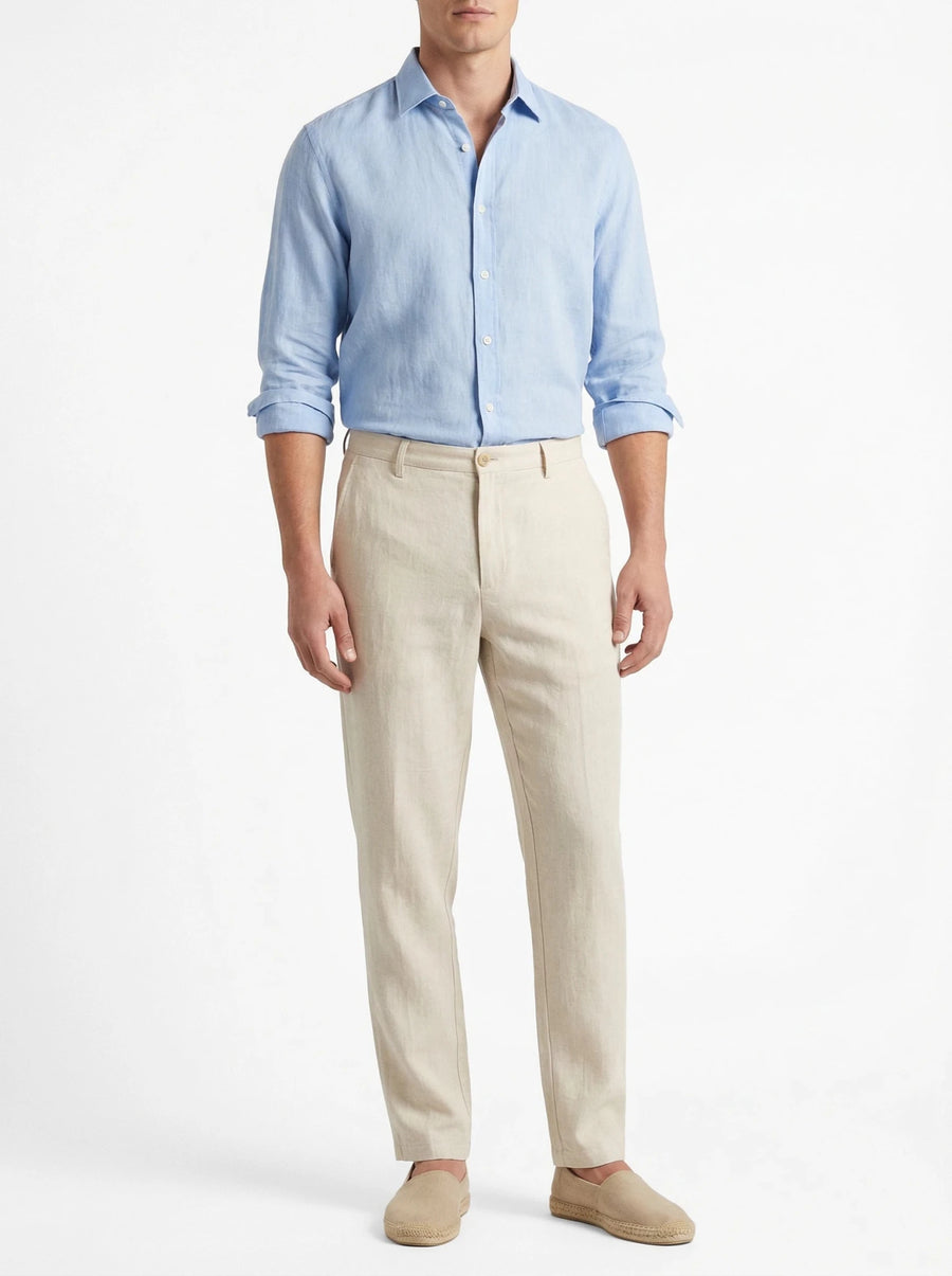Stonebrook Studio - Stonebrook Studio | Men’s Casual Linen Trousers - Straight Fit