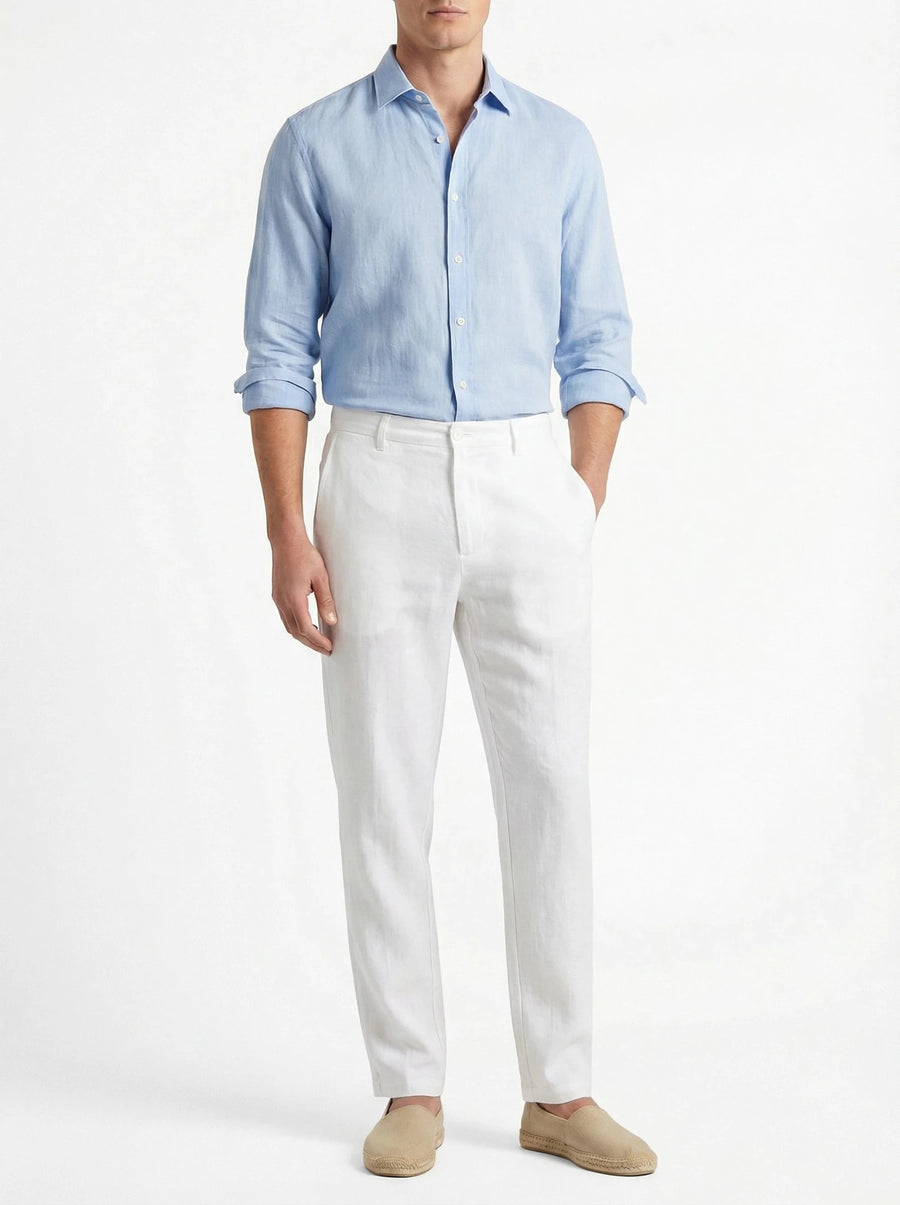 Stonebrook Studio - Stonebrook Studio | Men’s Casual Linen Trousers - Straight Fit