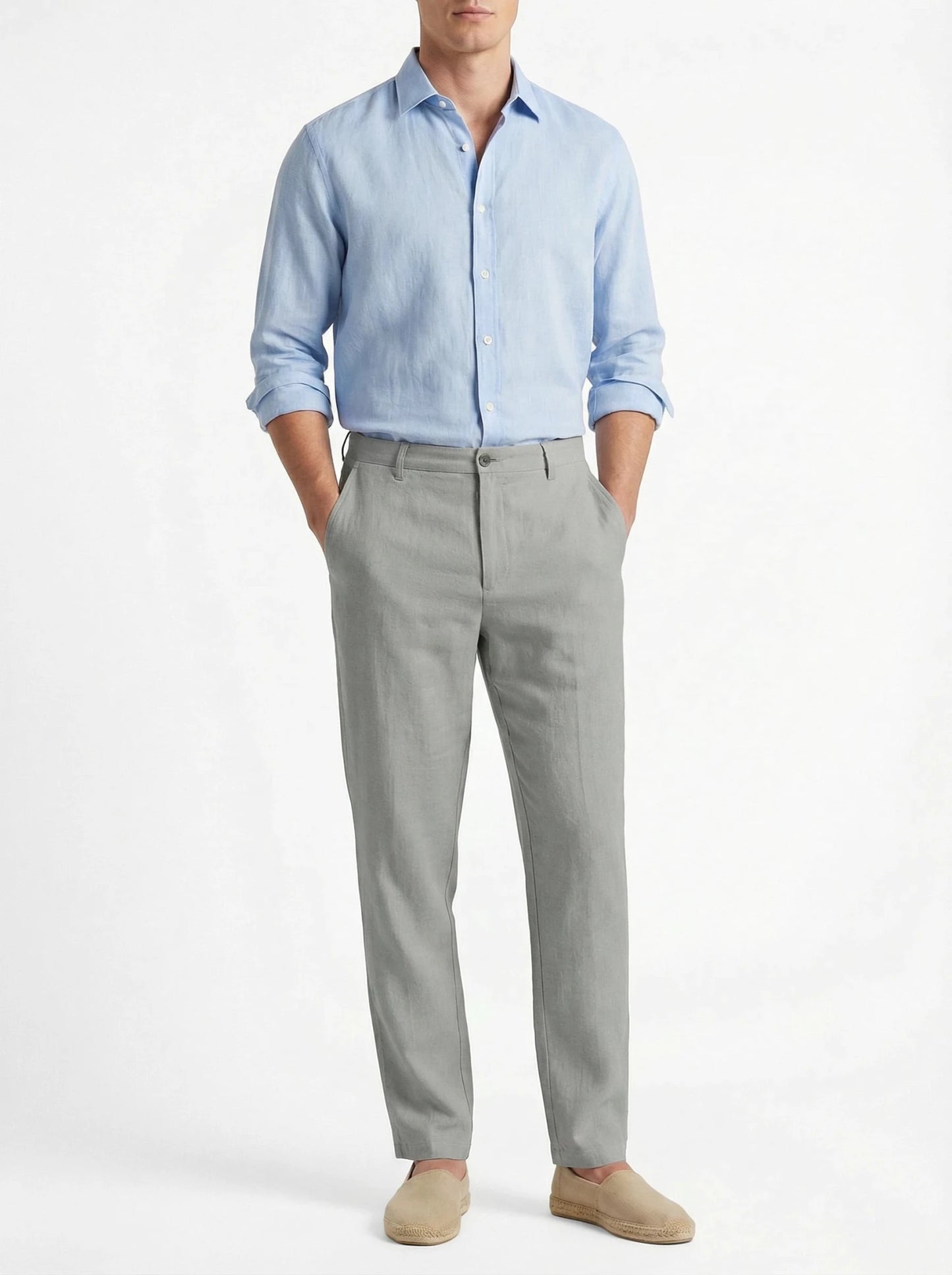 Stonebrook Studio - Stonebrook Studio | Men’s Casual Linen Trousers - Straight Fit